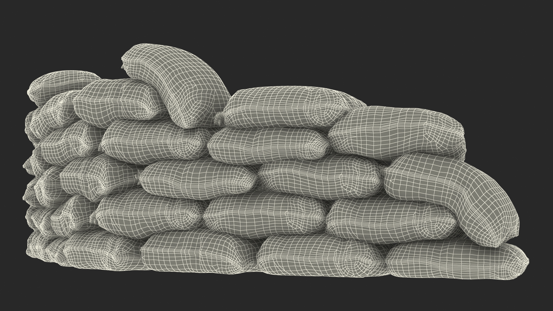 3D Semicircle Sandbag Wall model