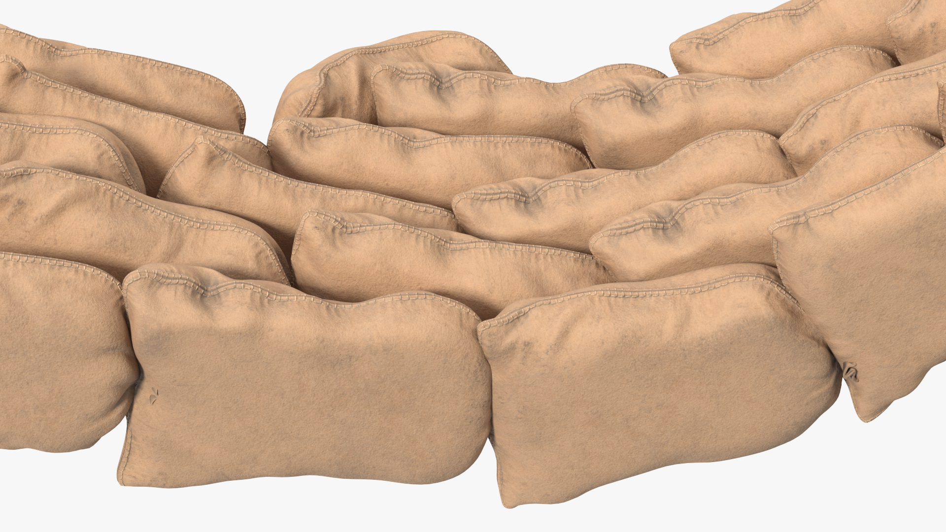 3D Semicircle Sandbag Wall model