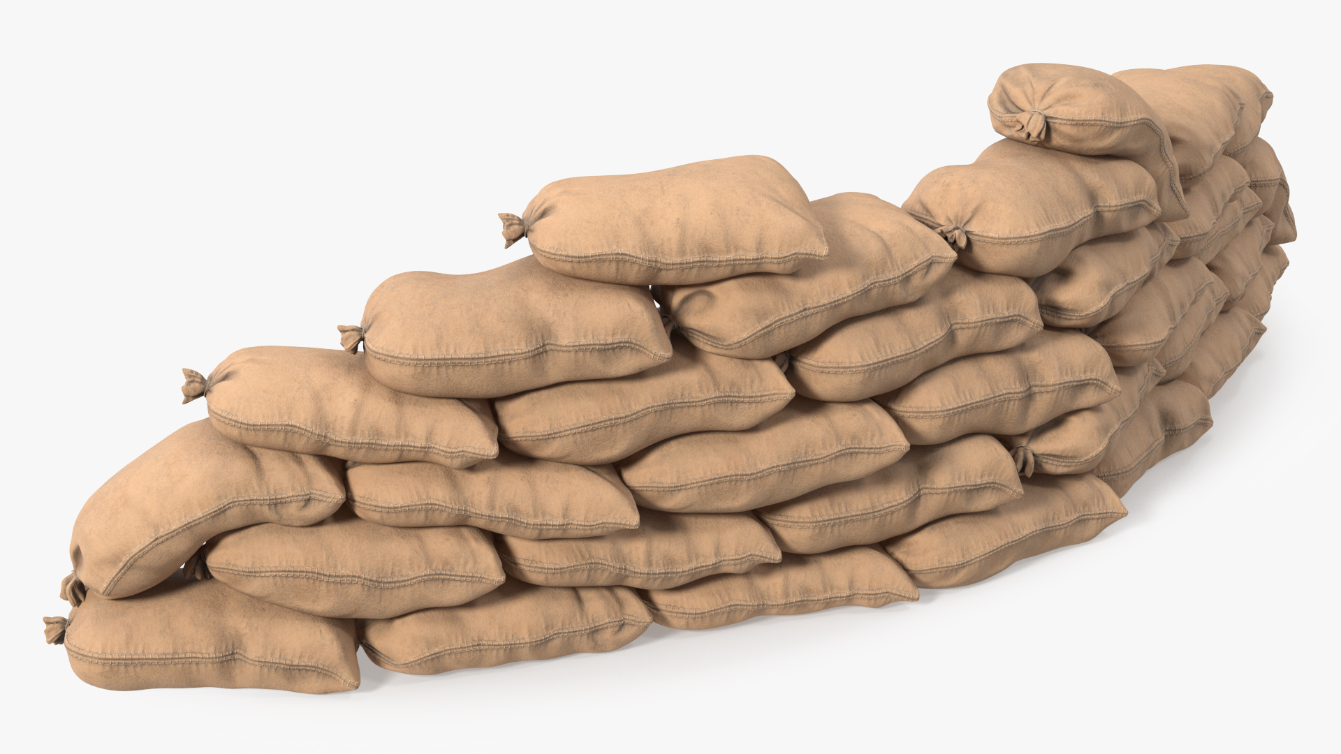 3D Semicircle Sandbag Wall model