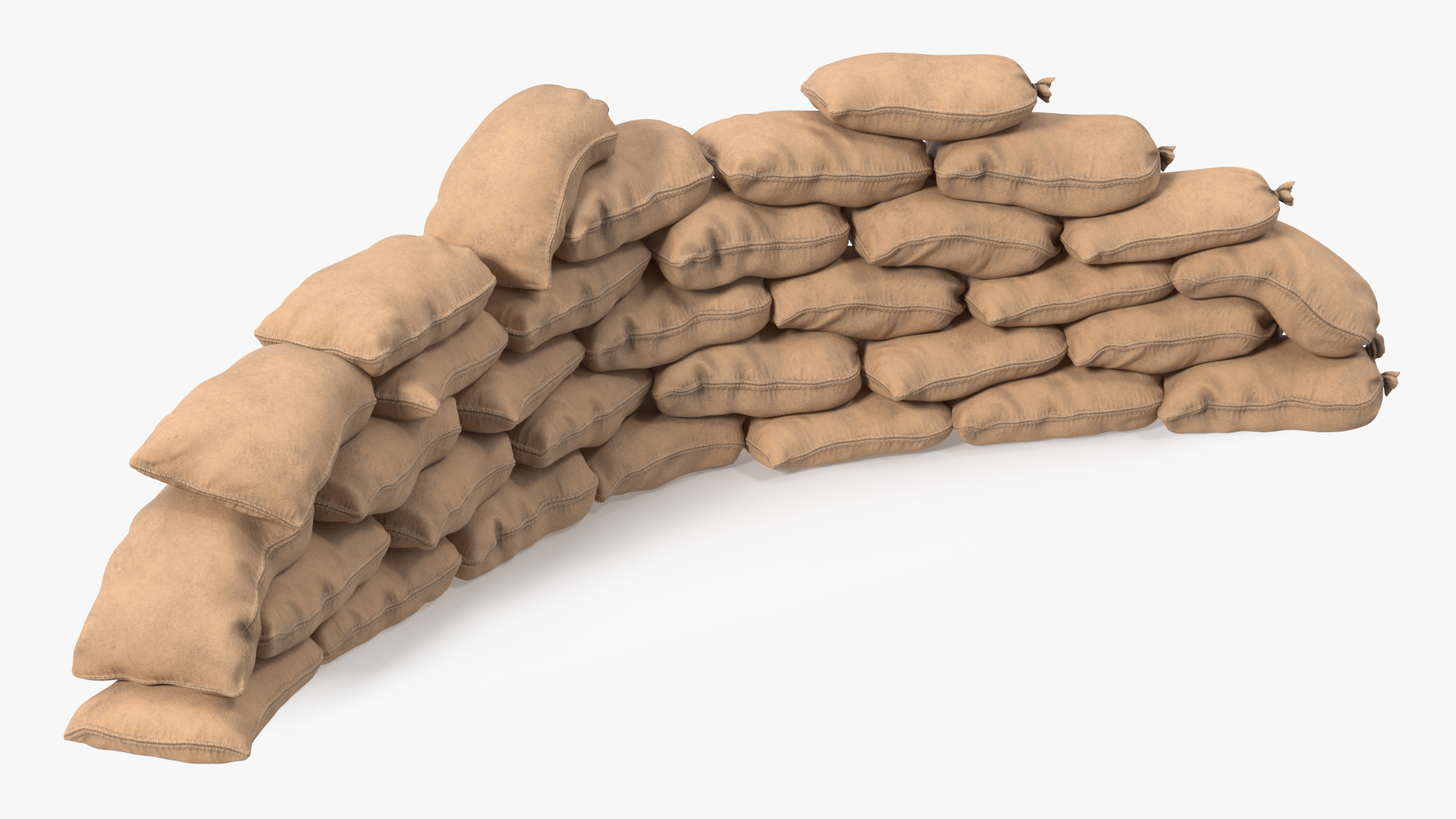 3D Semicircle Sandbag Wall model