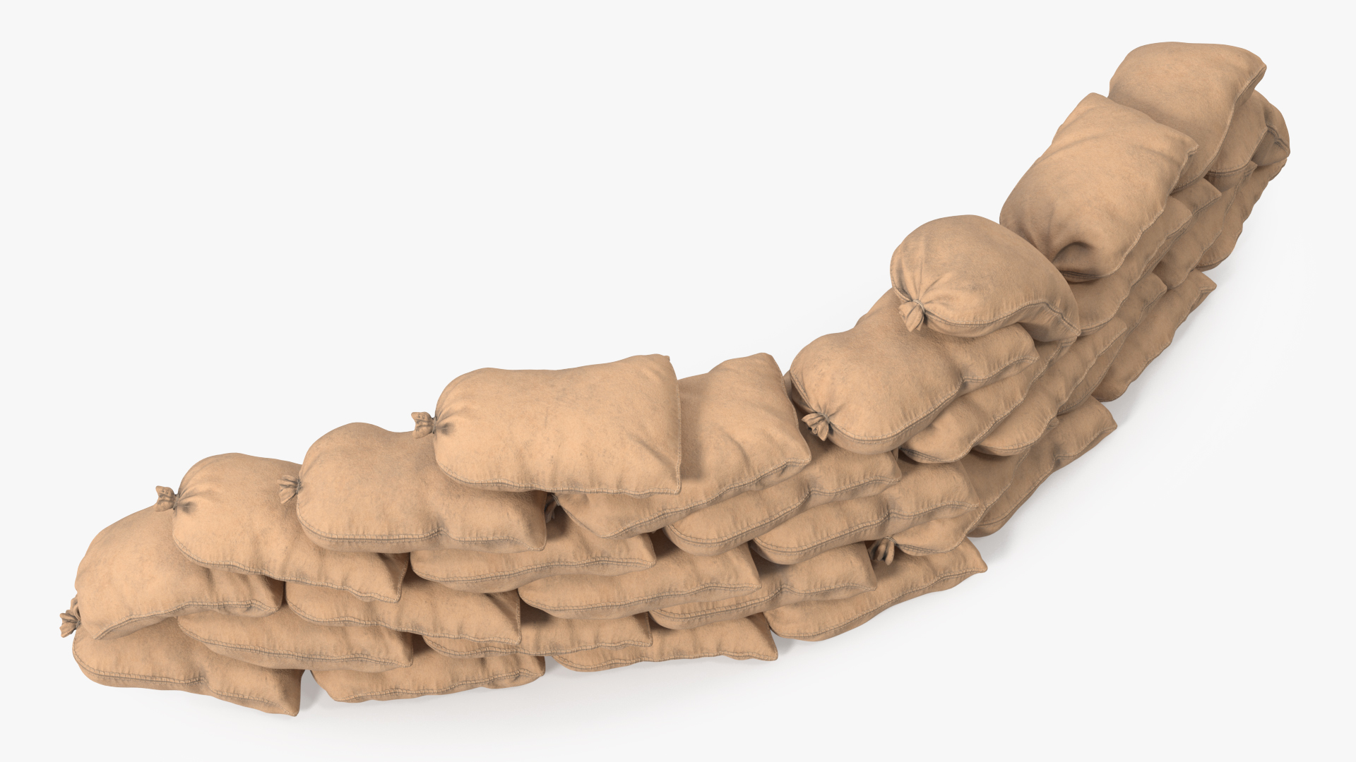 3D Semicircle Sandbag Wall model