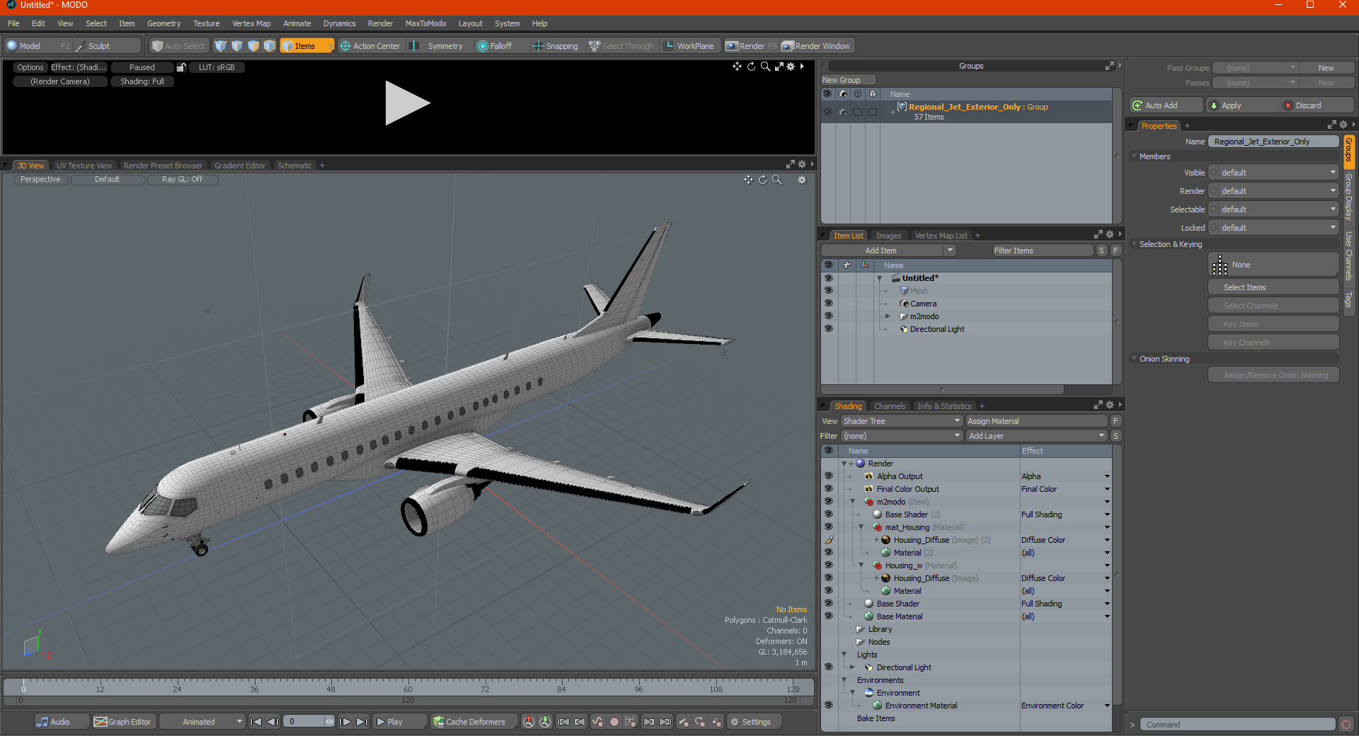 3D model Regional Jet Retracted Landing Gear