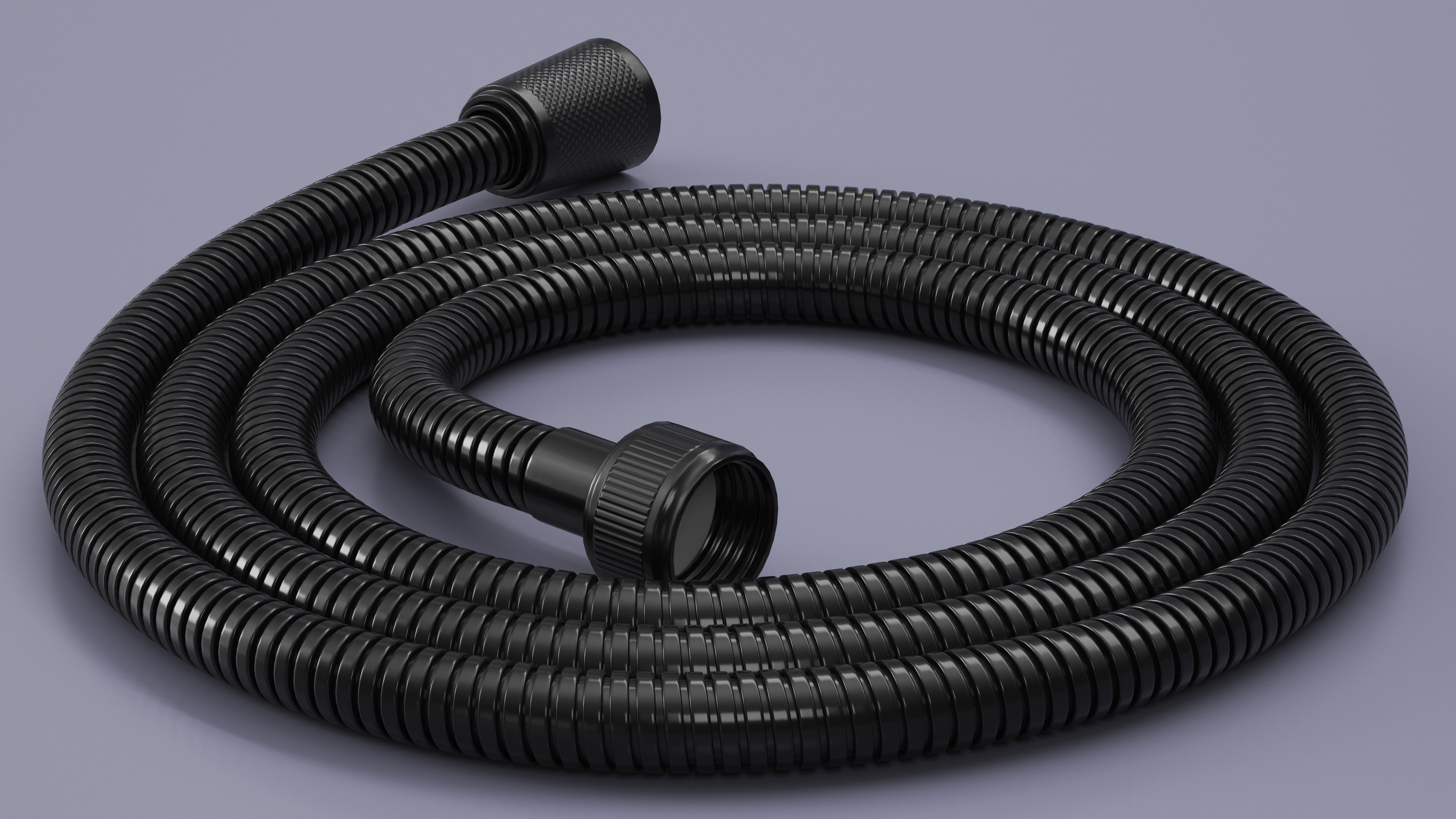 Long Shower Hose Black 3D