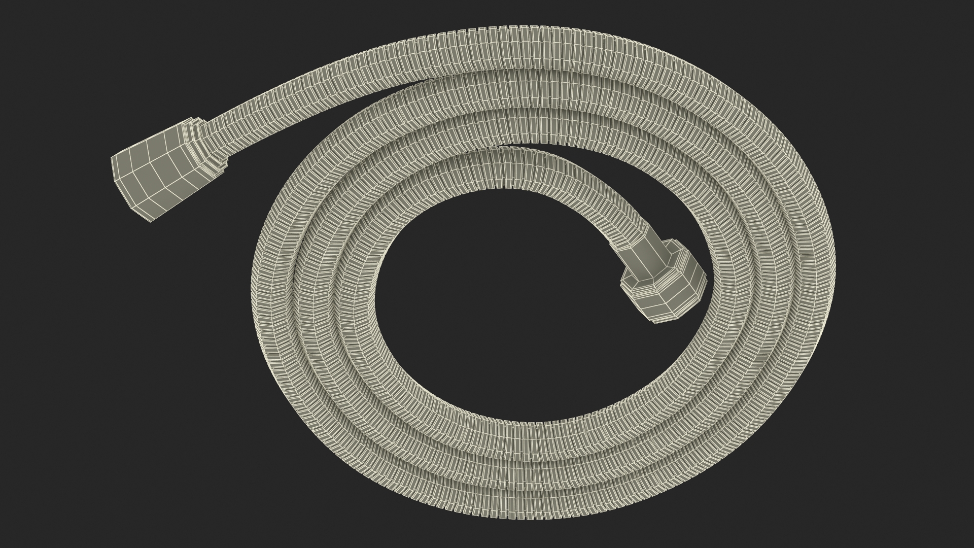 Long Shower Hose Black 3D