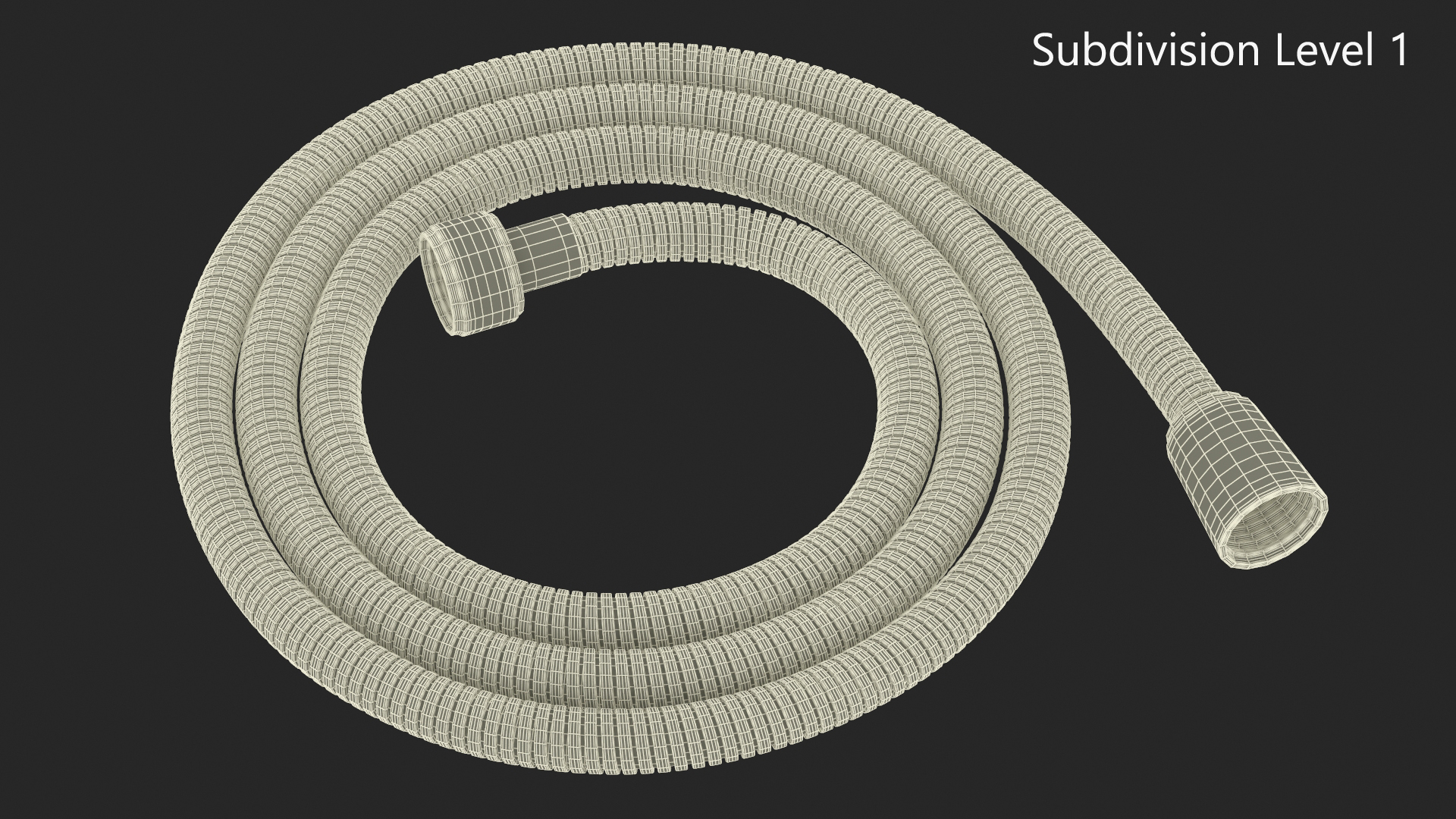 Long Shower Hose Black 3D