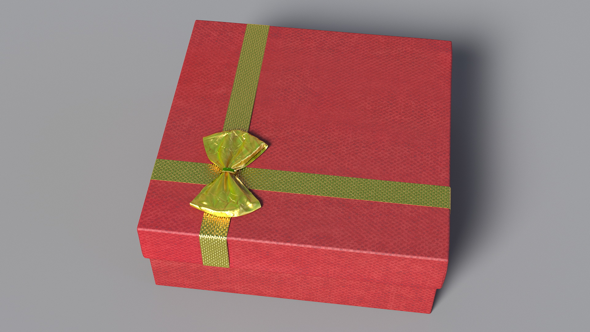 3D model Gift Box with Gold Ribbon