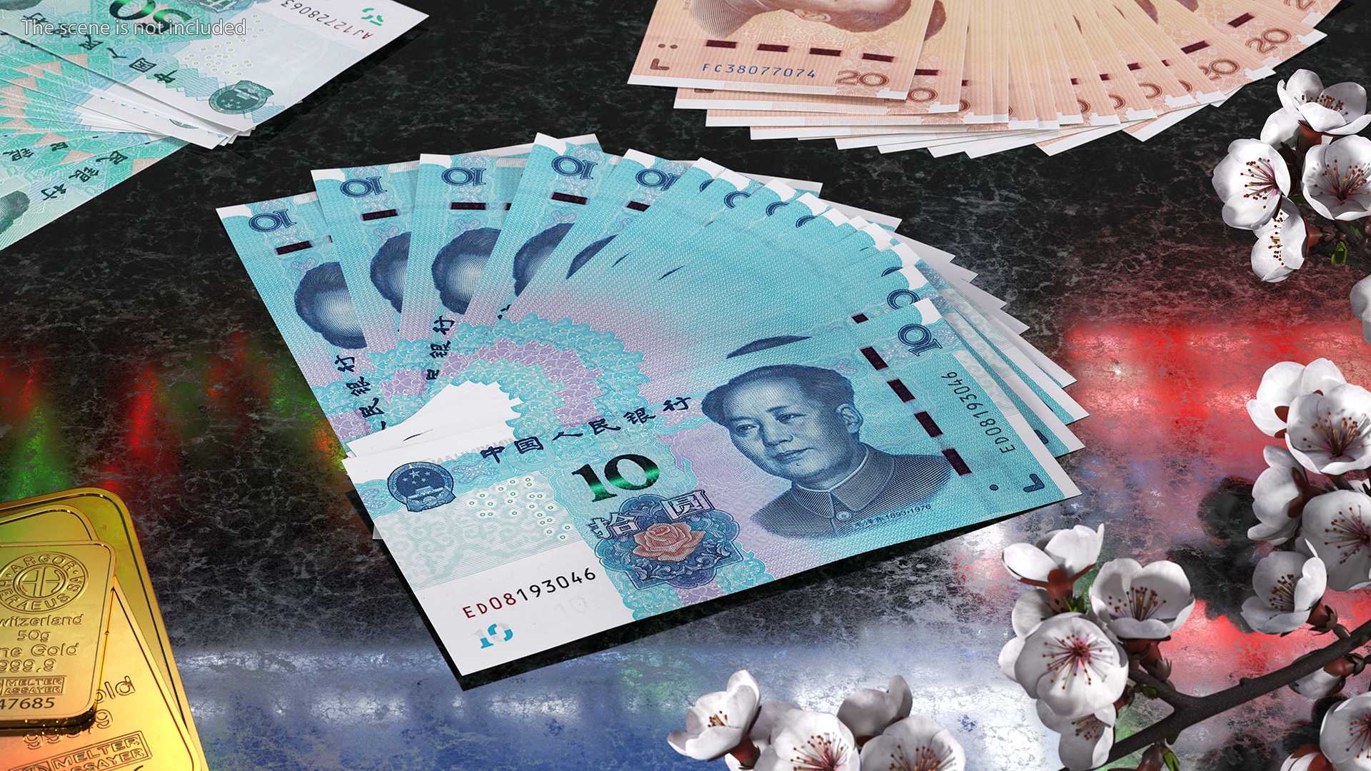 Fan of Chinese 10 Yuan 2019 Banknotes 3D