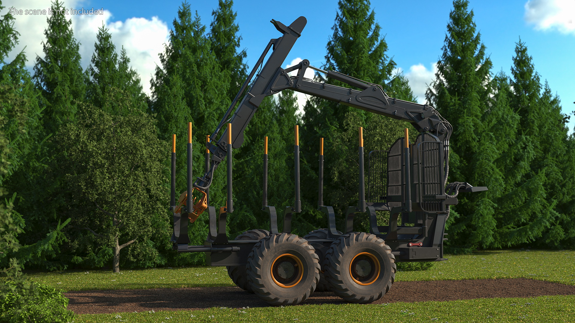 3D model Log Loader Trailer Rigged