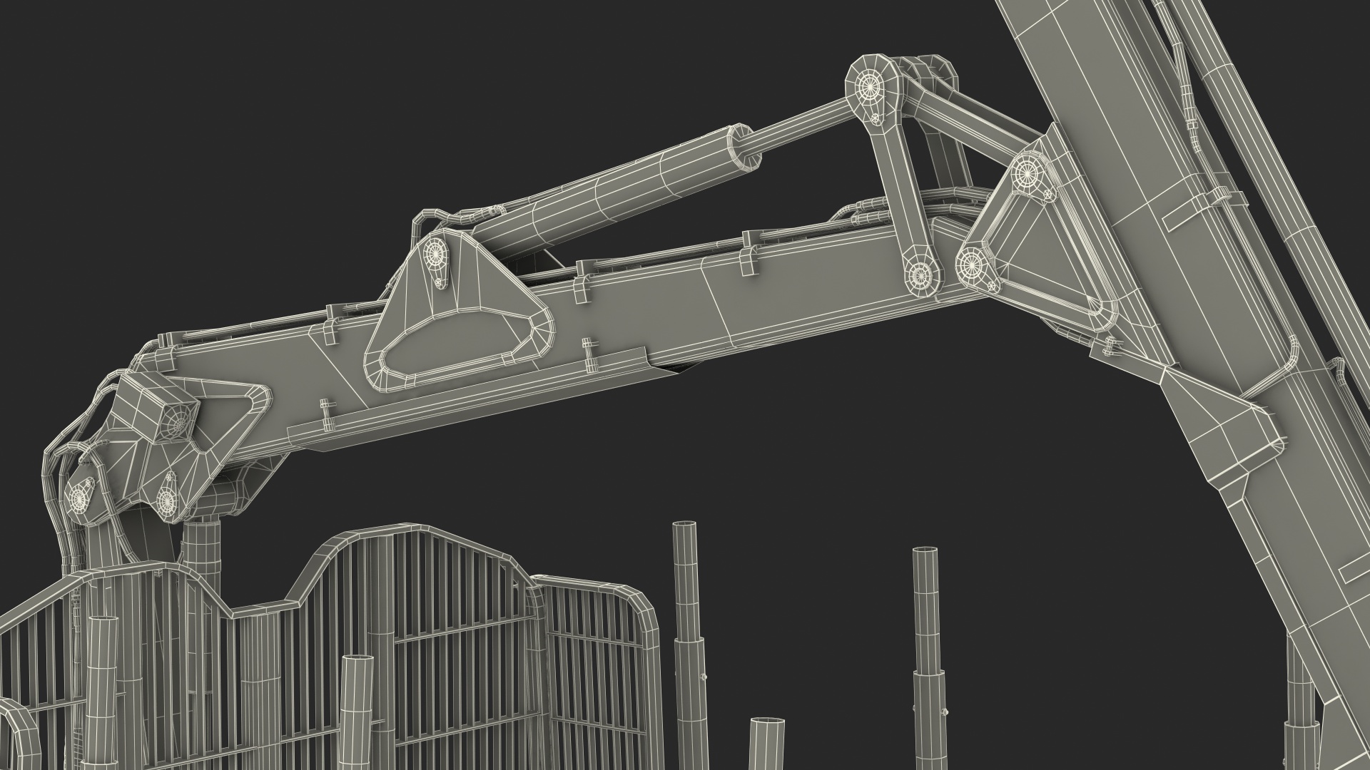 3D model Log Loader Trailer Rigged