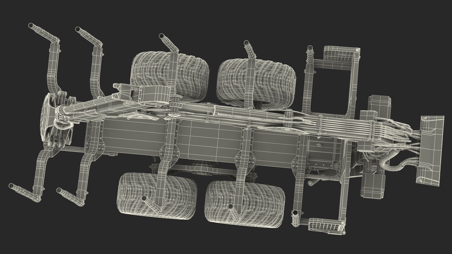 3D model Log Loader Trailer Rigged