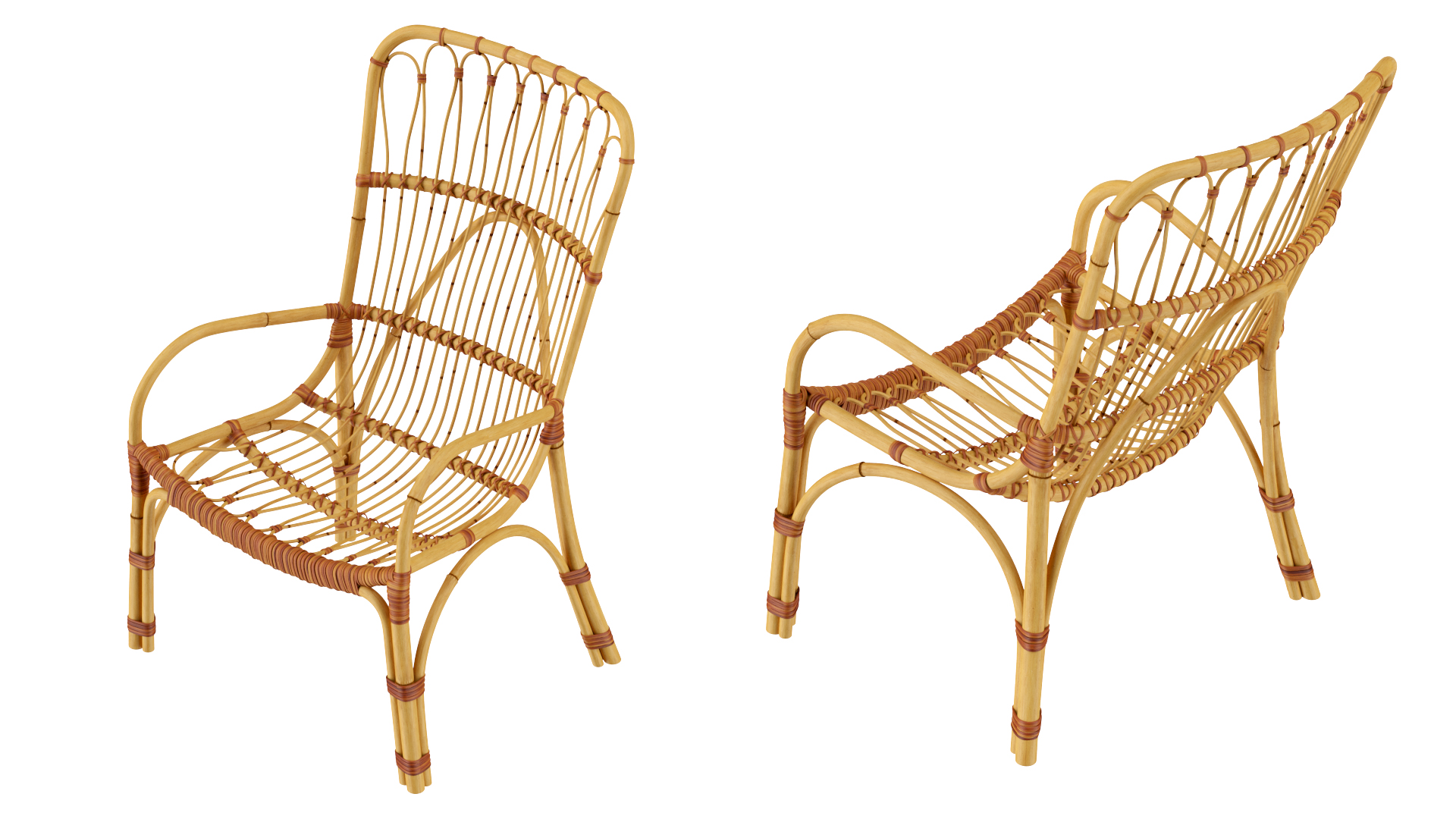 3D model Rattan Lounger Chair