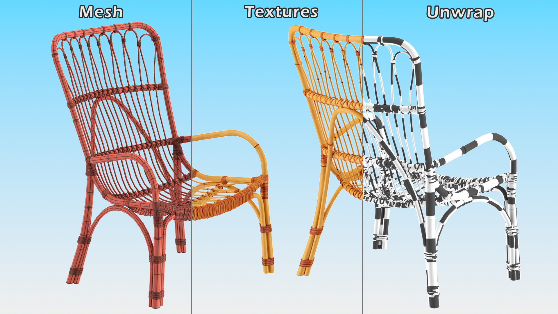 3D model Rattan Lounger Chair