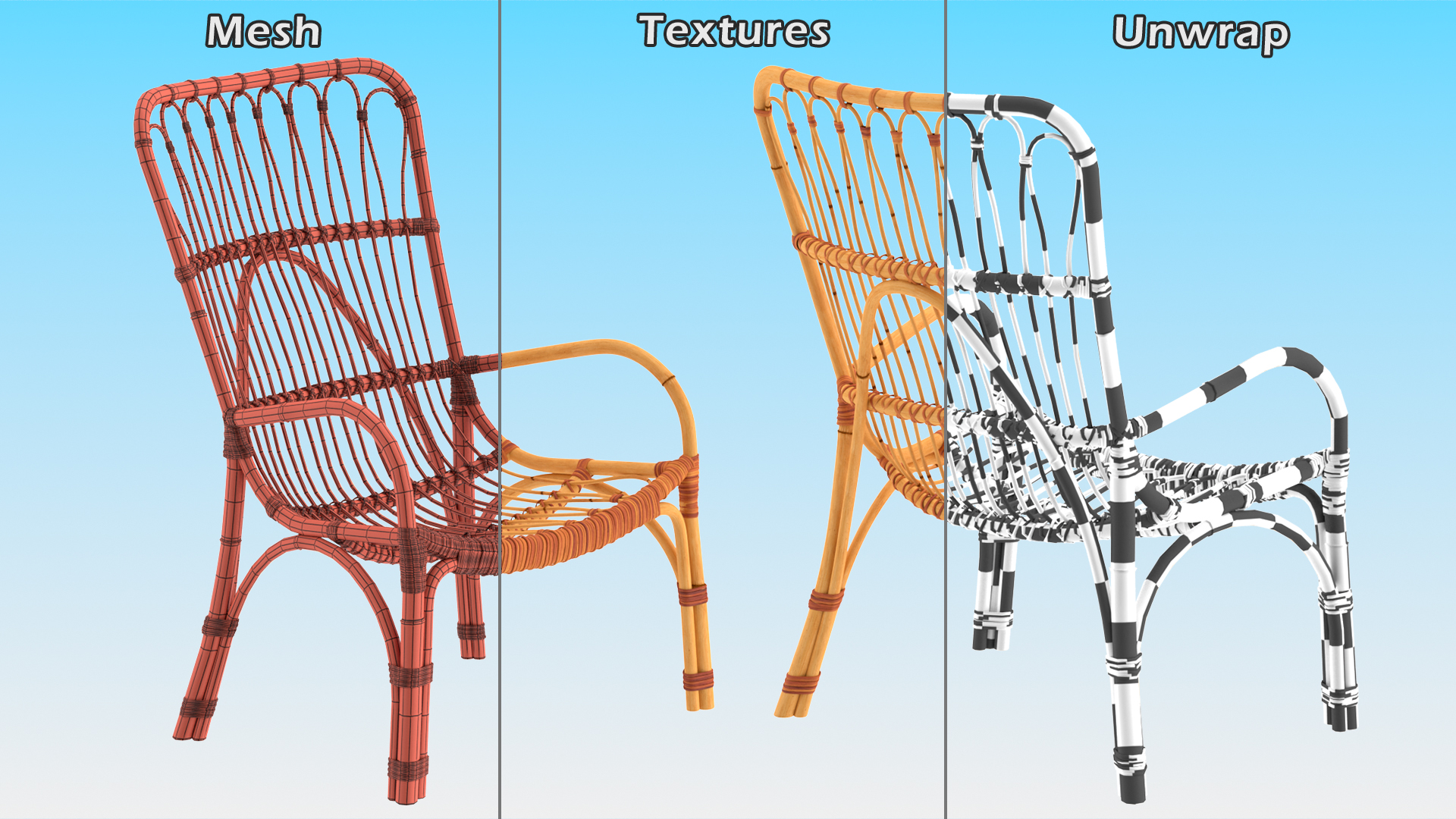 3D model Rattan Lounger Chair