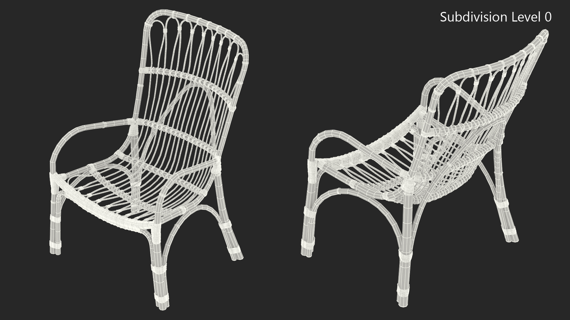 3D model Rattan Lounger Chair