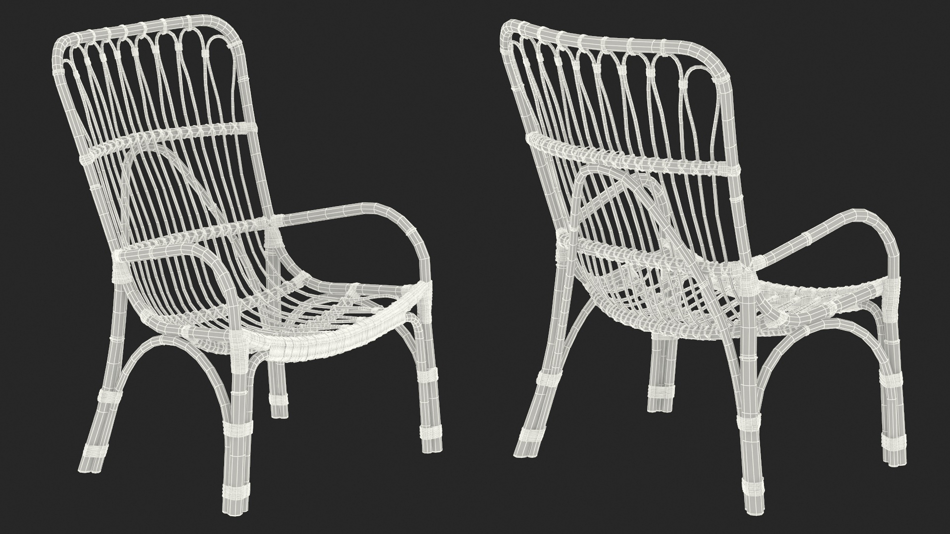 3D model Rattan Lounger Chair