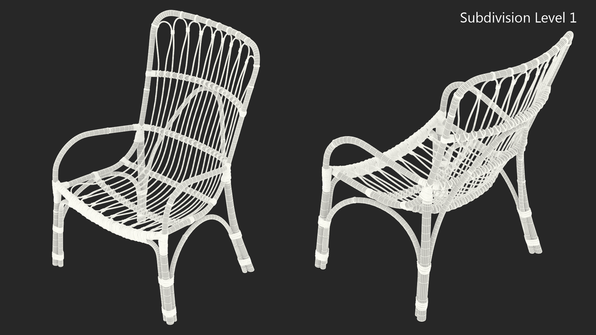 3D model Rattan Lounger Chair