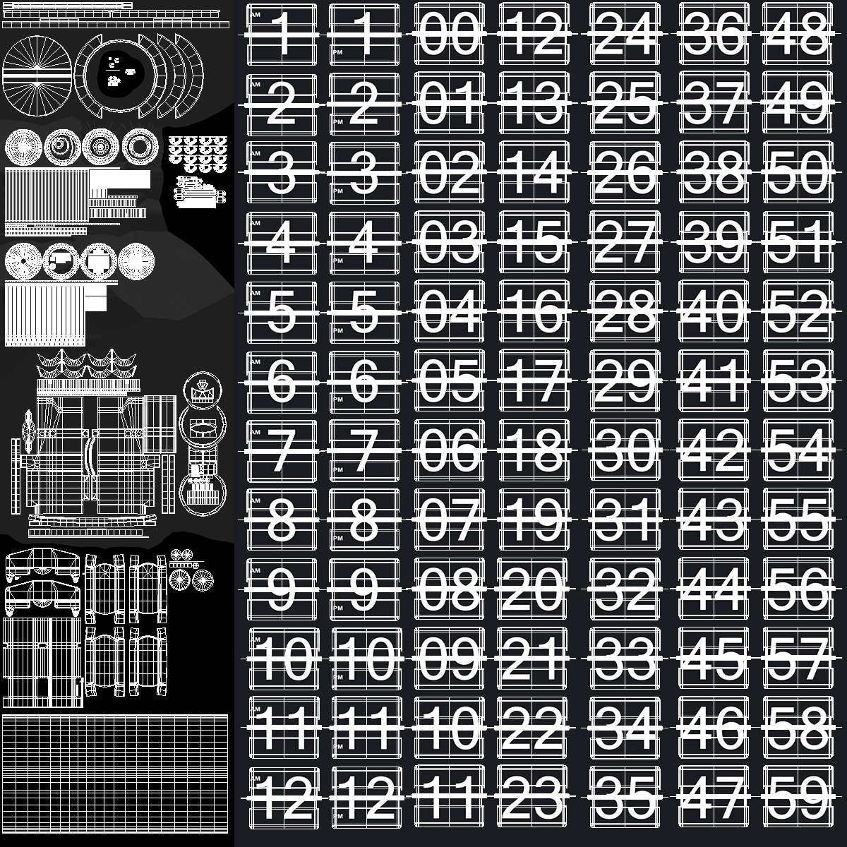 3D Animated Flip Clock Rigged