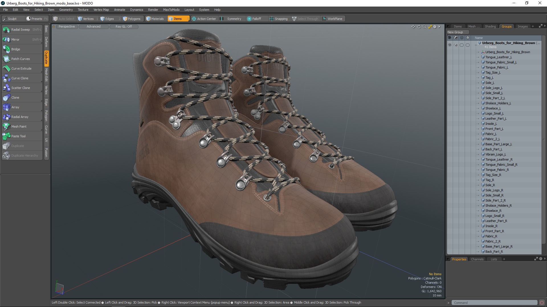 Urberg Boots for Hiking Brown 3D model