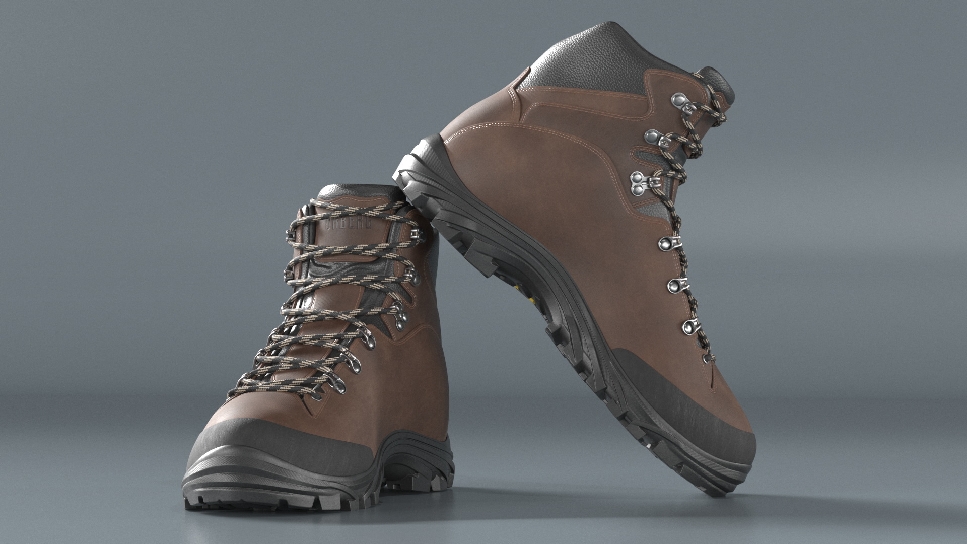 Urberg Boots for Hiking Brown 3D model