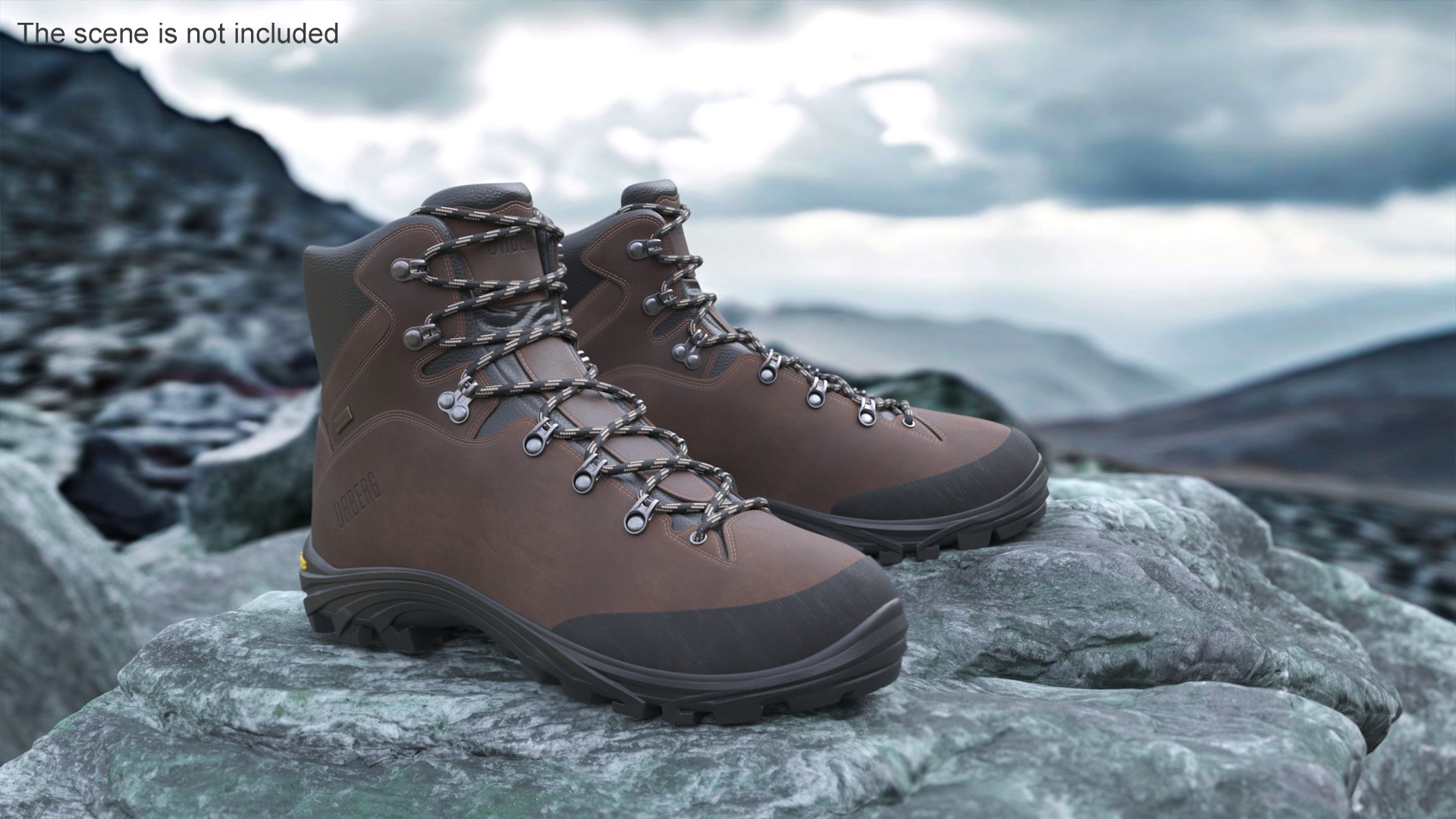 Urberg Boots for Hiking Brown 3D model