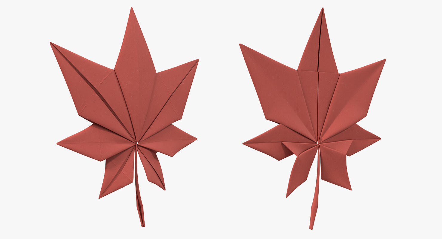 3D Origami Maple Leaf model