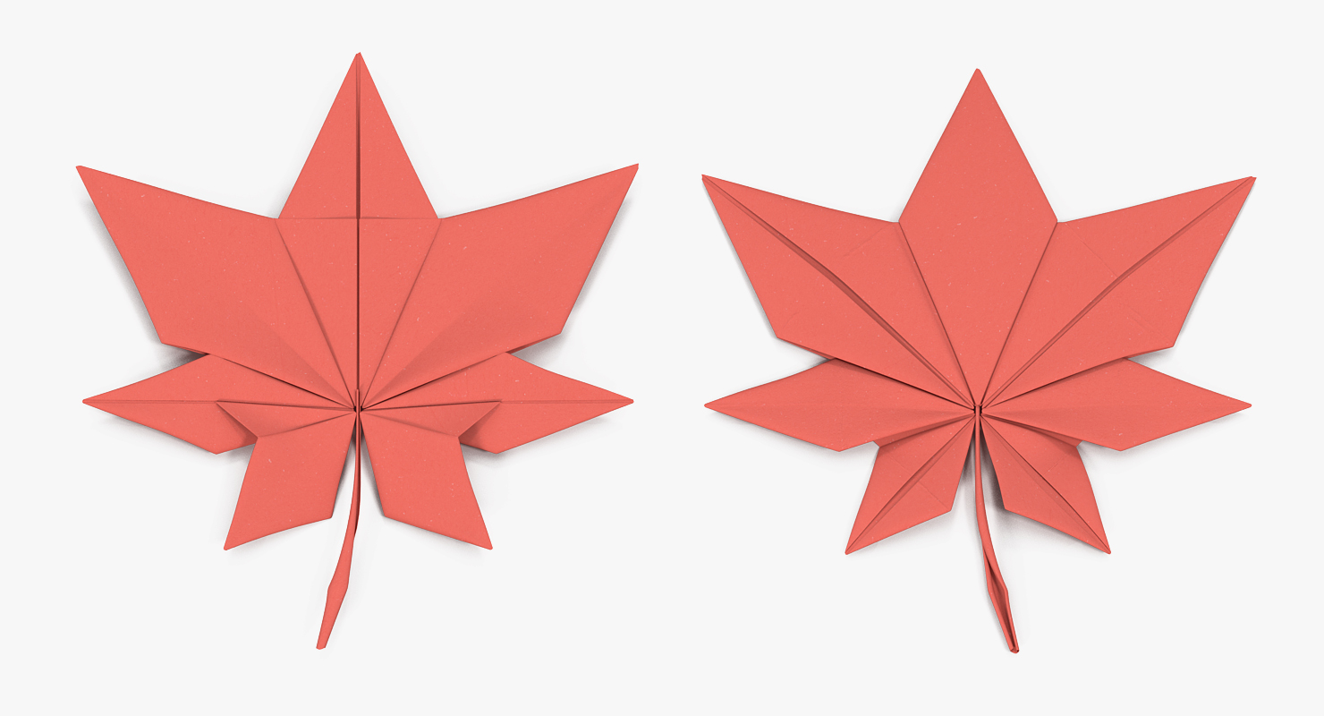 3D Origami Maple Leaf model