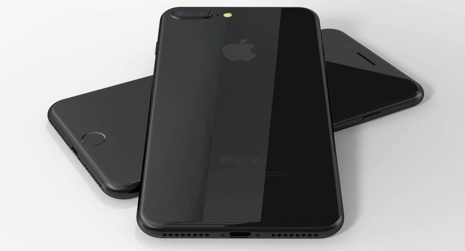 3D IPhone 7 Plus Jet Black model