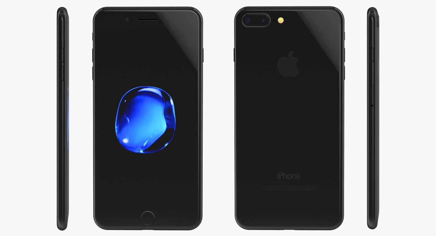 3D IPhone 7 Plus Jet Black model