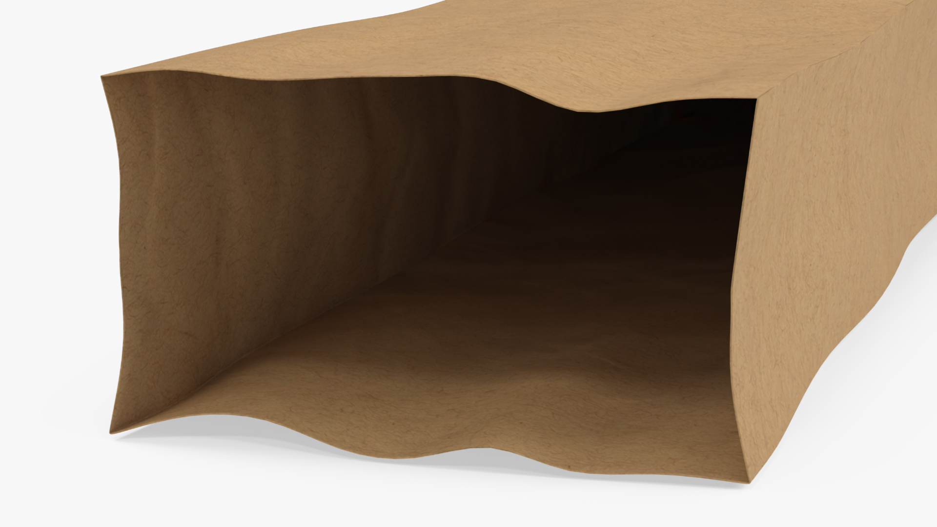 Kraft Paper Bag for Baguette Empty 3D model