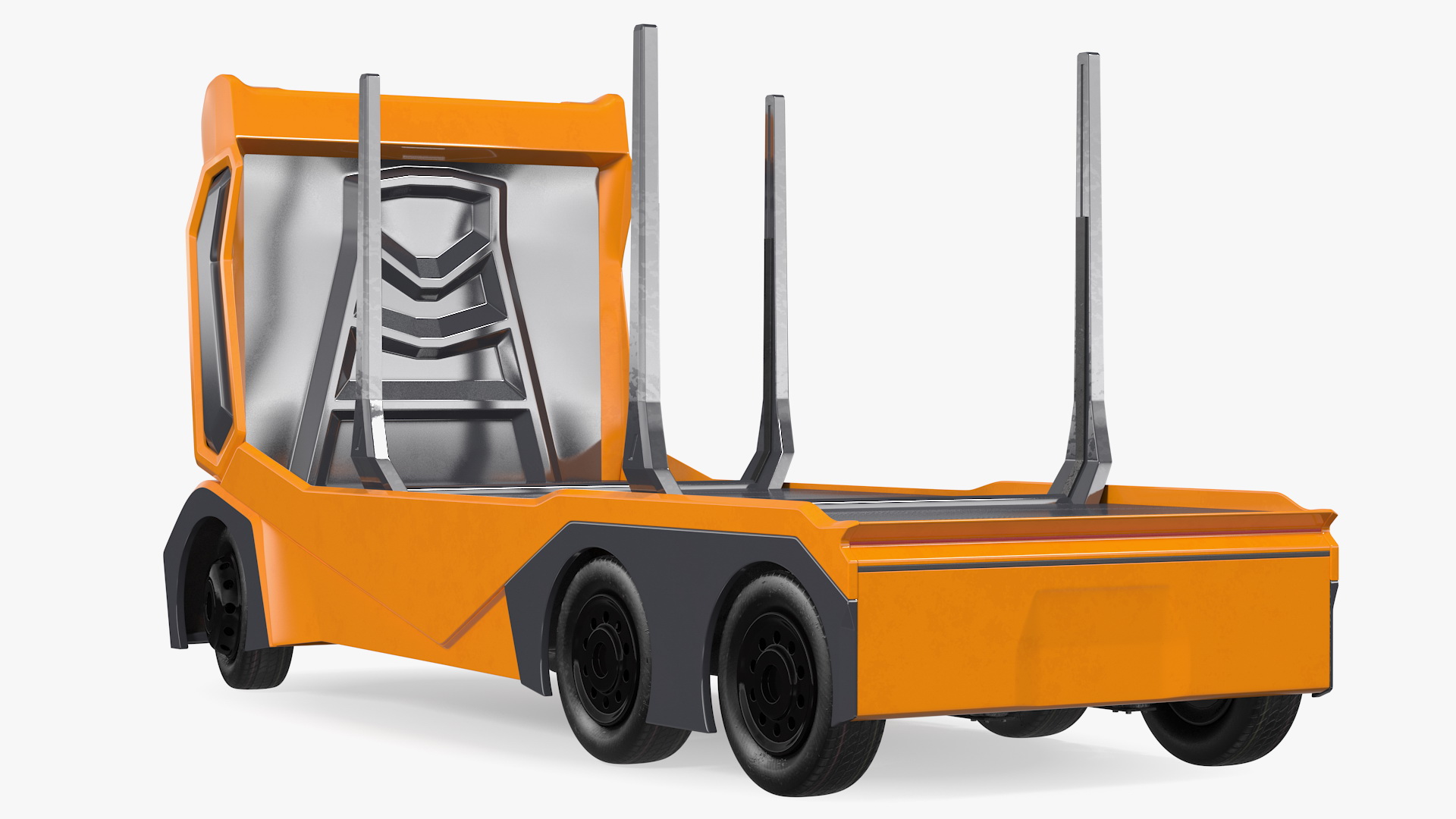 3D Self Driving Logging Truck Rigged model