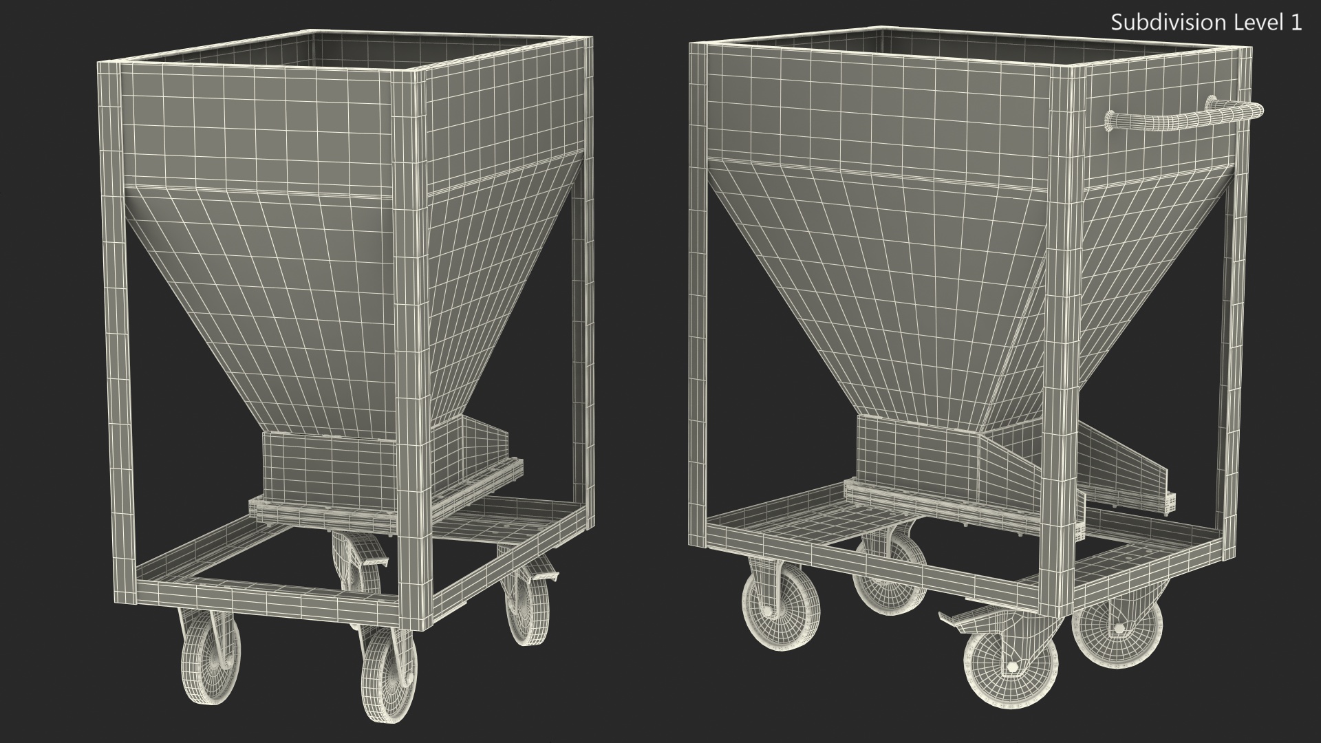 3D Silo Container with Slide Closure on Wheels model