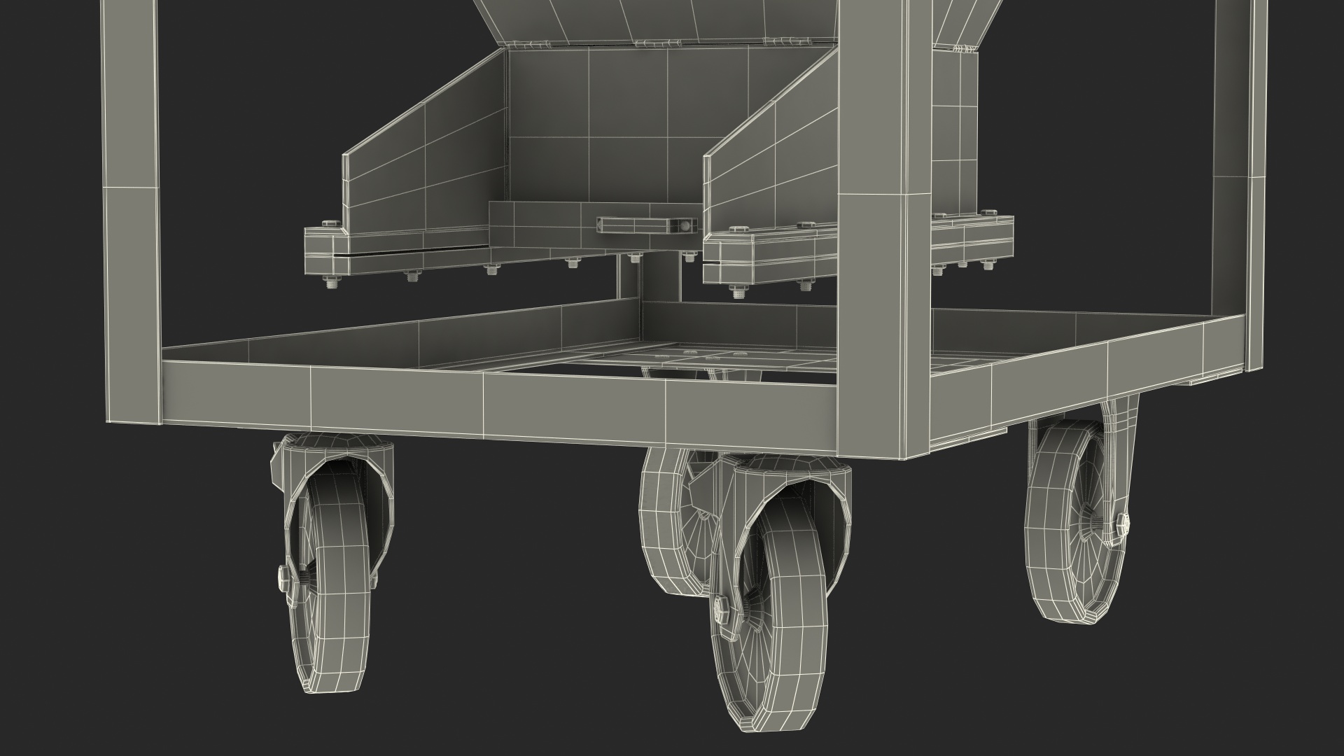 3D Silo Container with Slide Closure on Wheels model