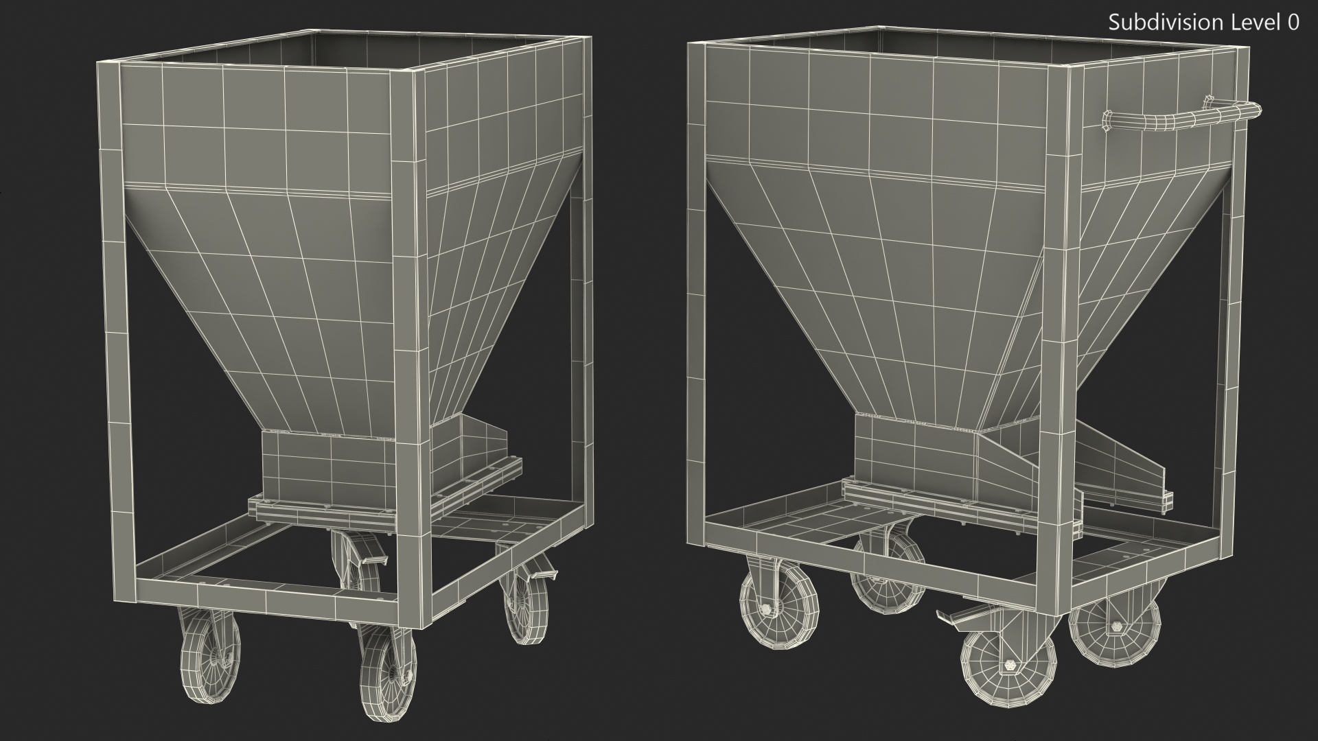 3D Silo Container with Slide Closure on Wheels model