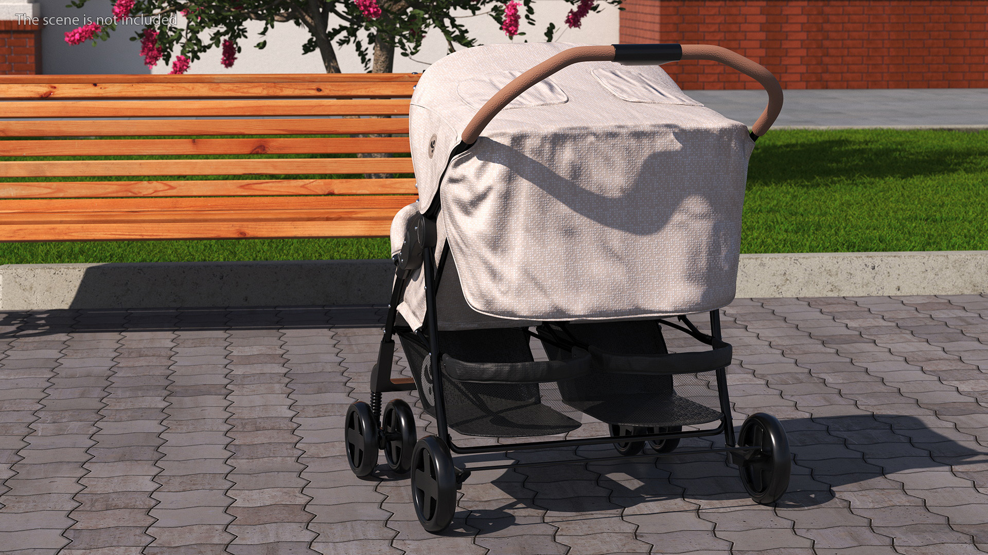 3D model Double Baby Stroller