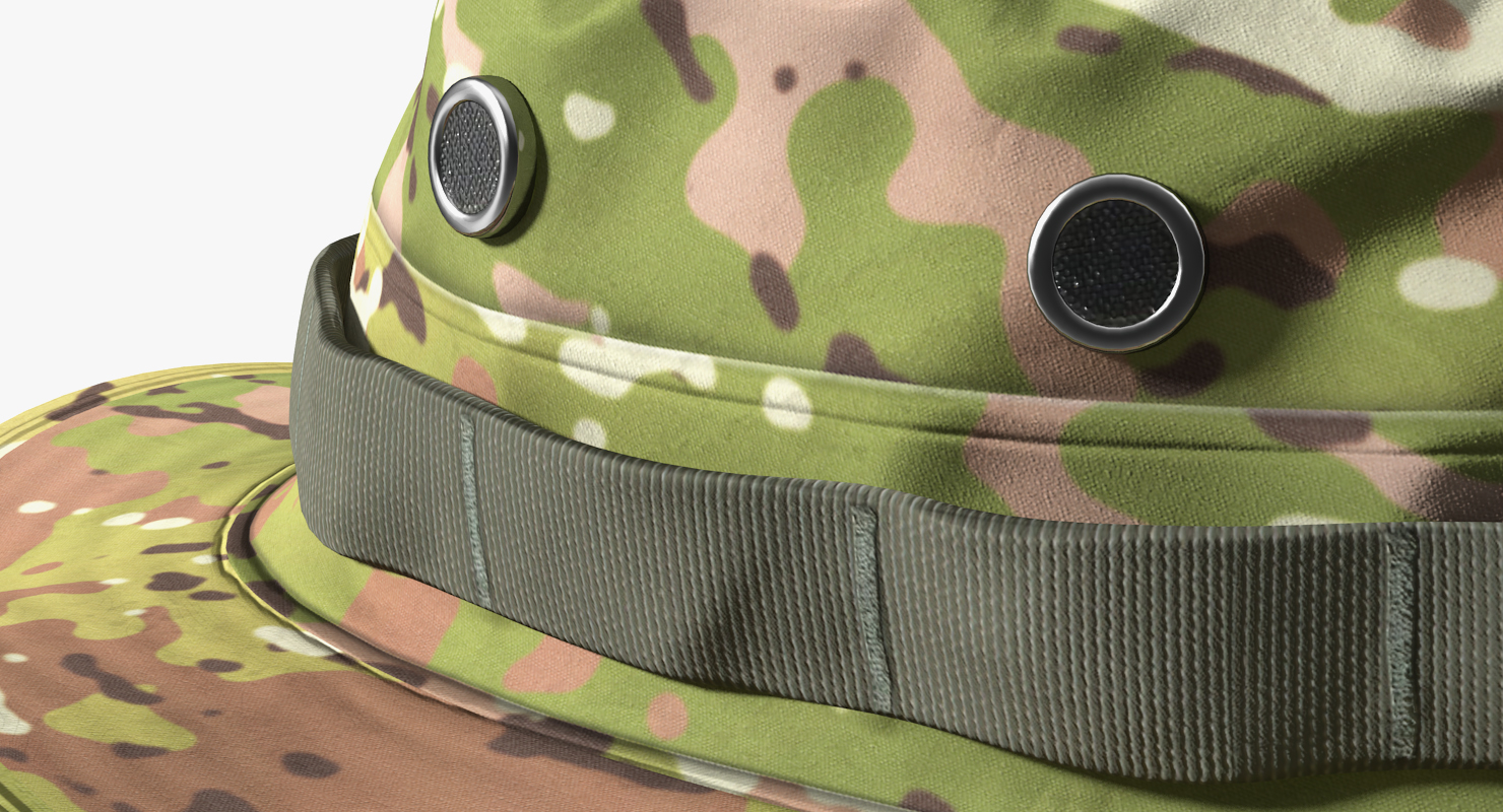 3D US Army Boonie Camo Hat model