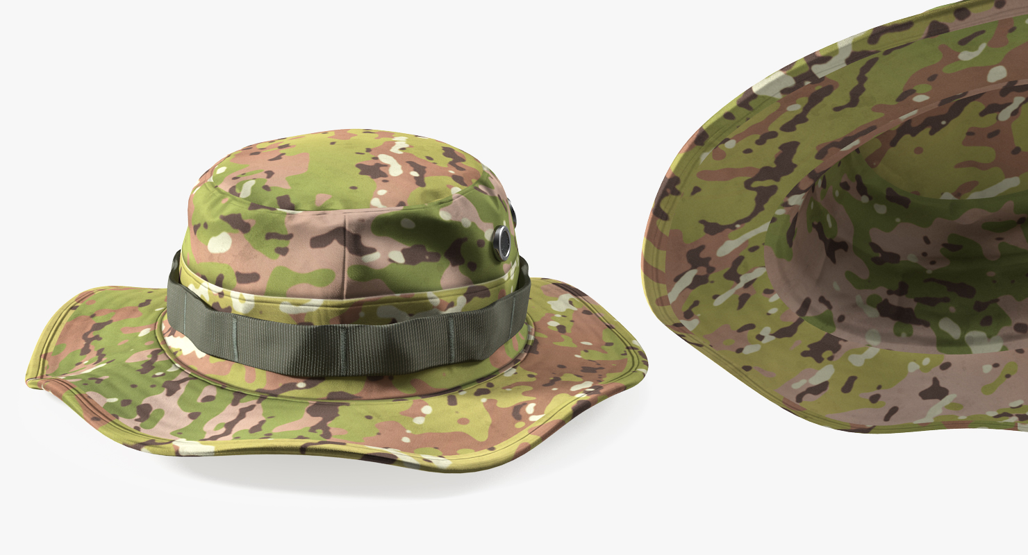 3D US Army Boonie Camo Hat model