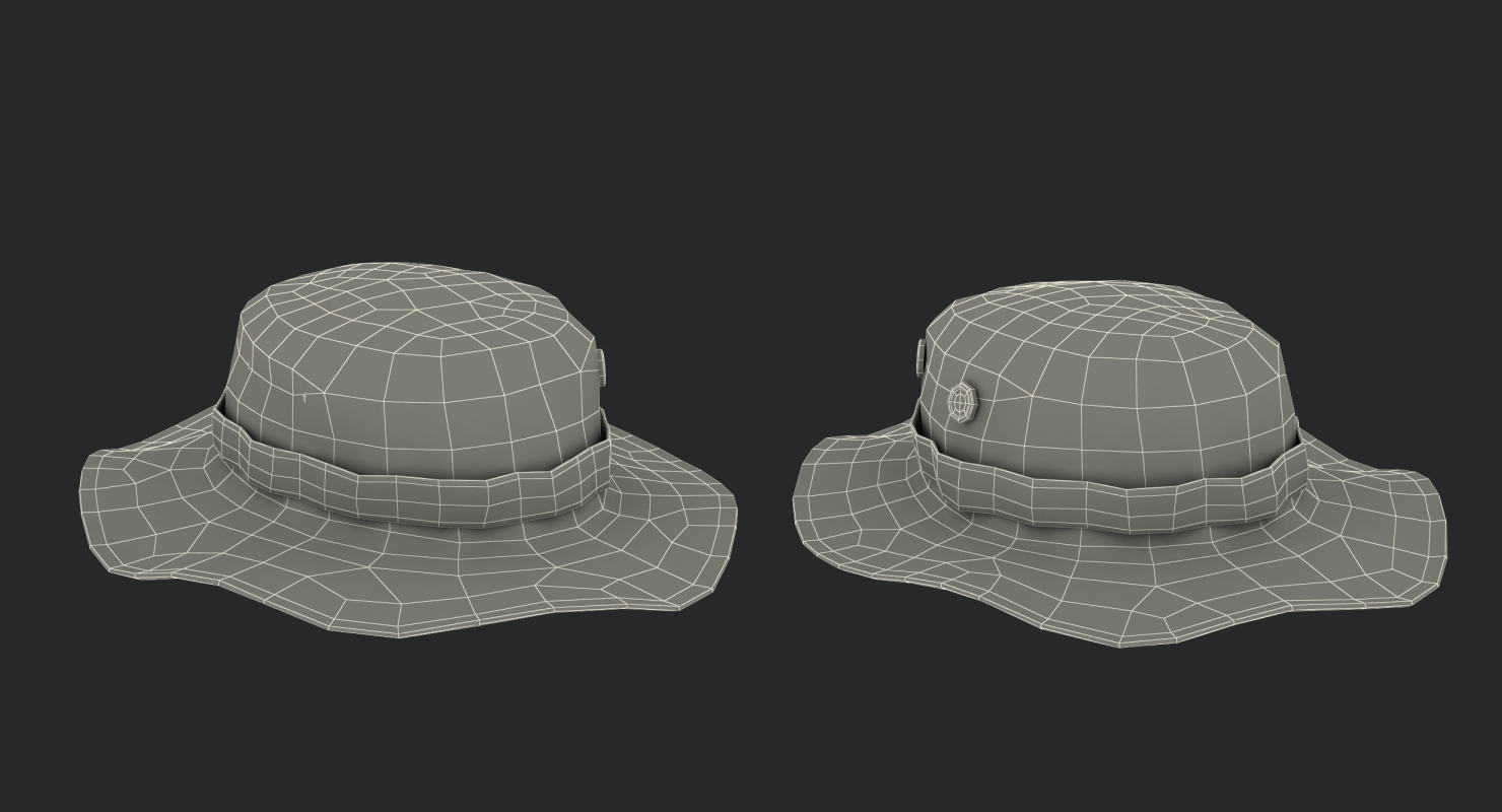 3D US Army Boonie Camo Hat model