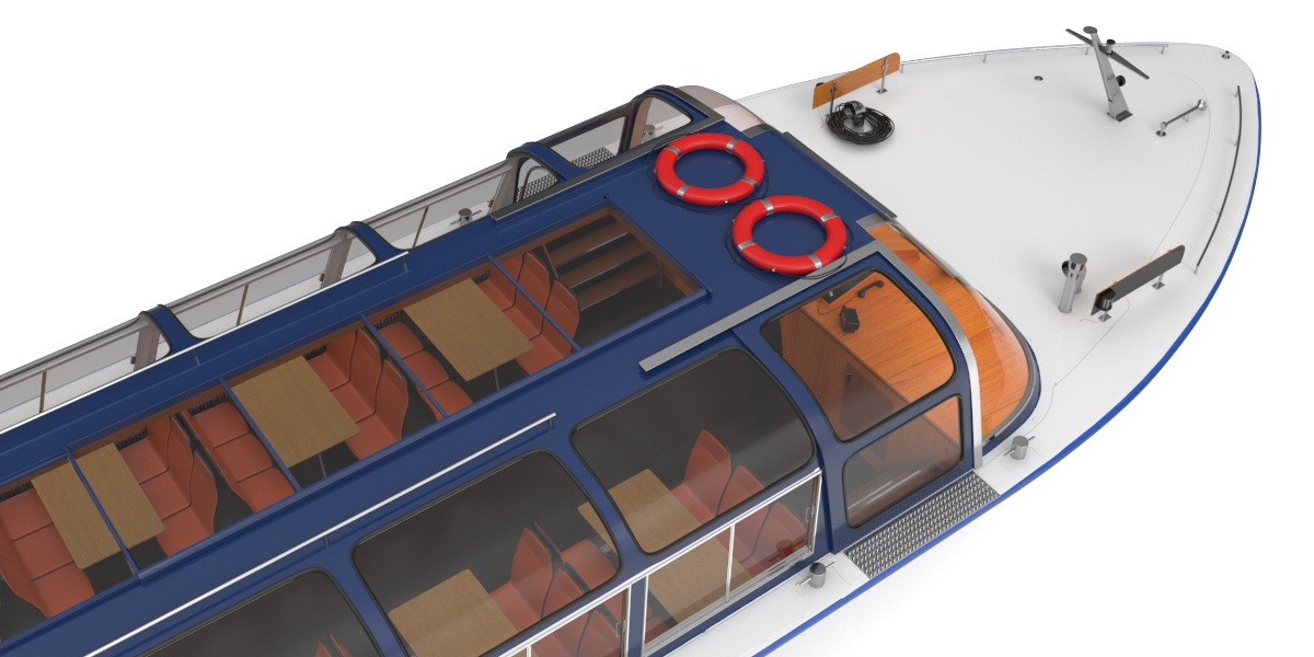 3D model Pleasure Cruise Boat Blue