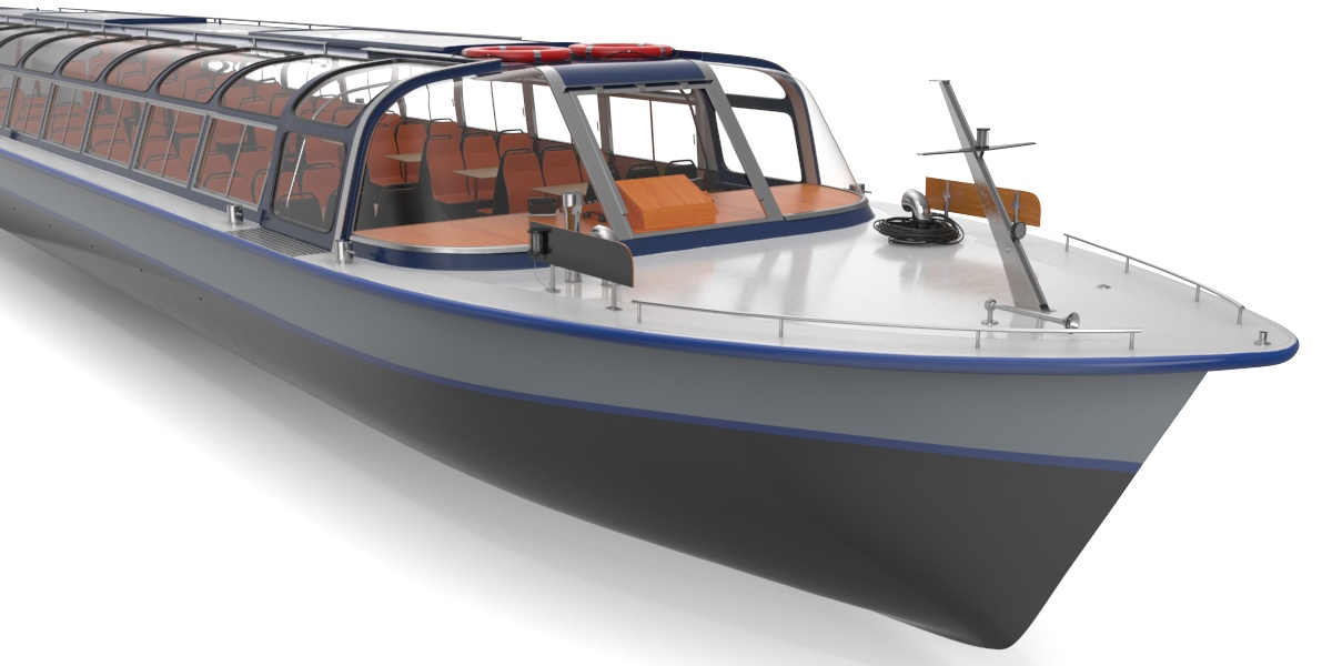 3D model Pleasure Cruise Boat Blue