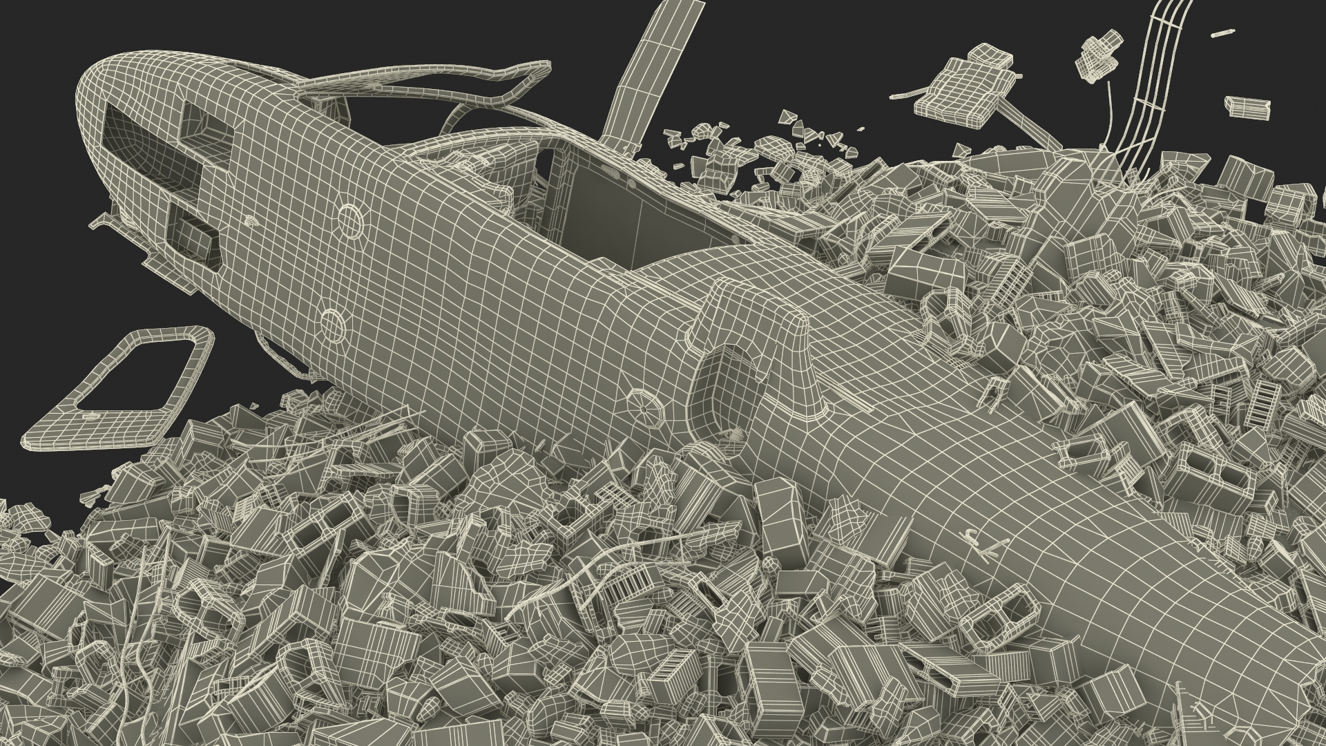 Helicopter Debris 3D