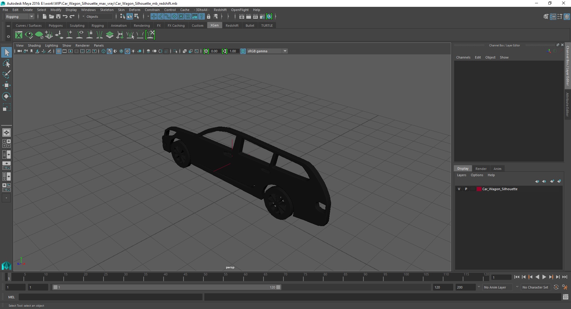 3D model Car Wagon Silhouette