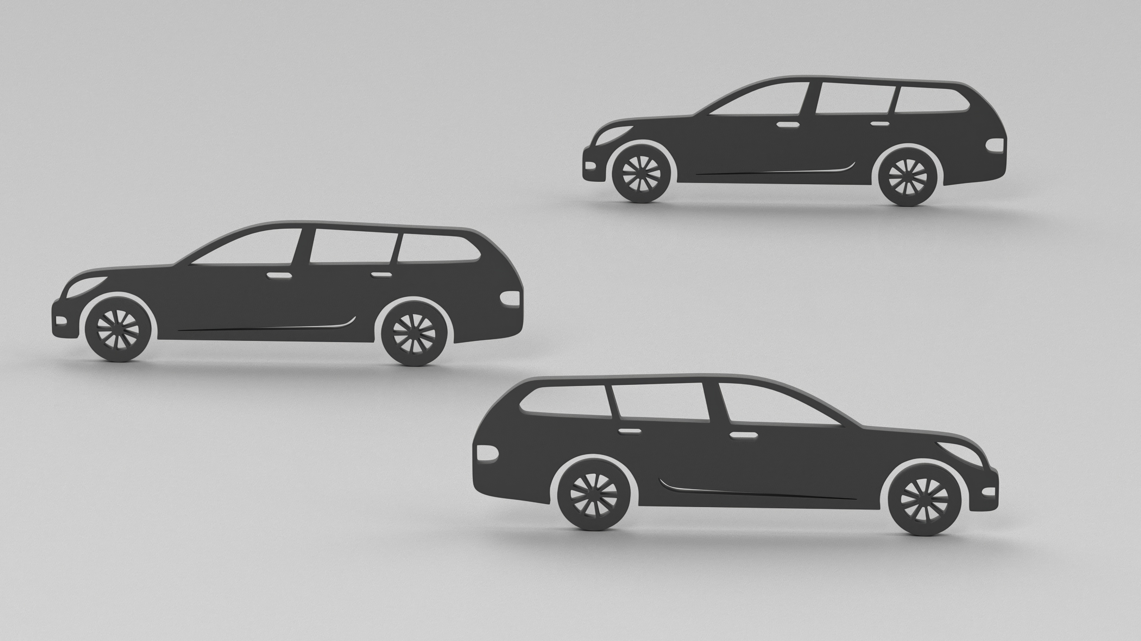 3D model Car Wagon Silhouette