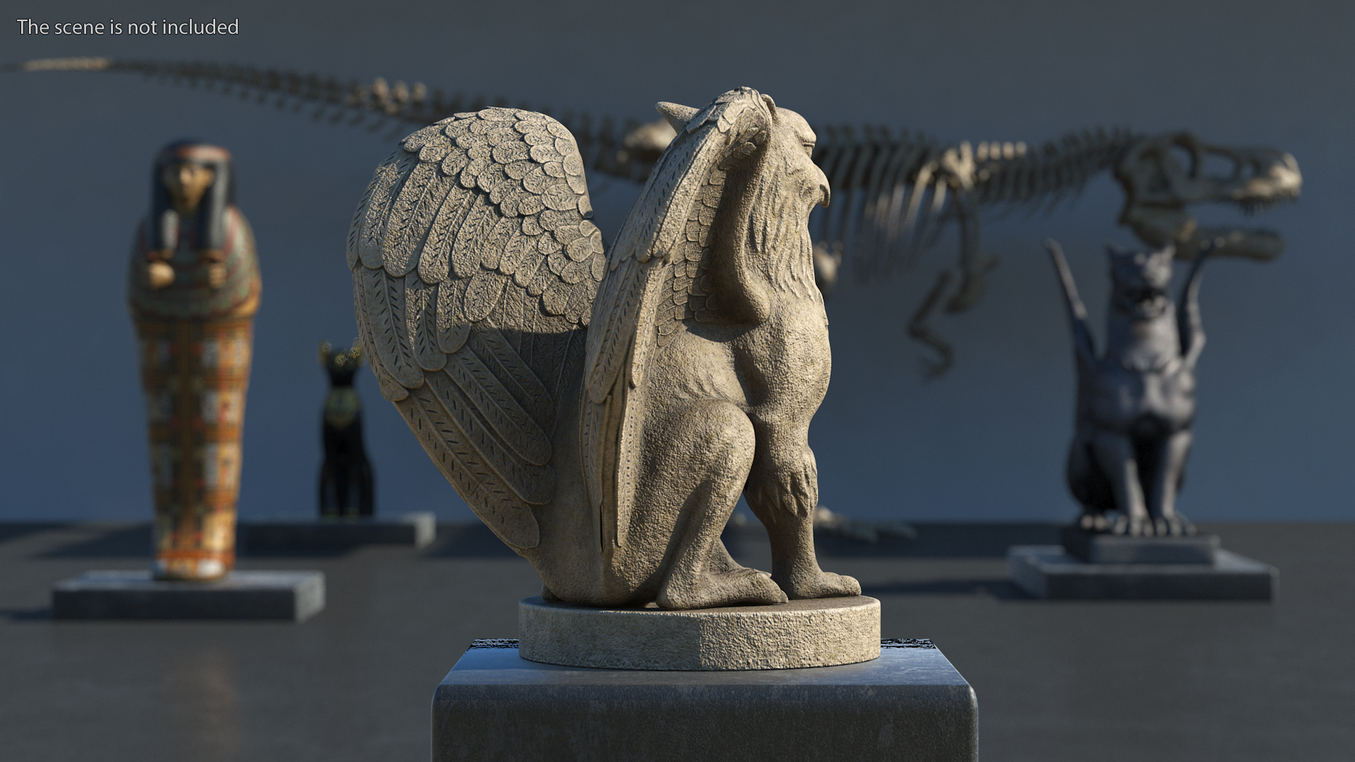 3D Griffin Statue Concrete model