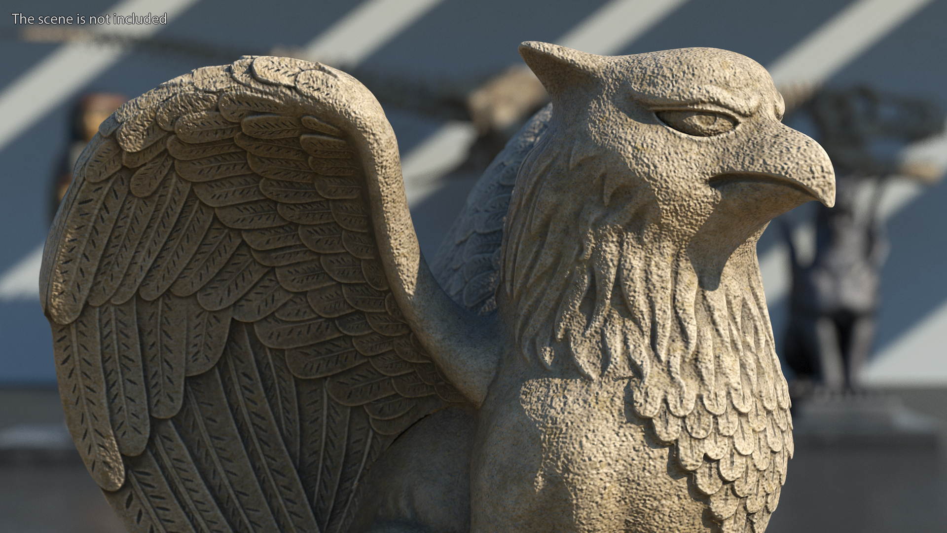 3D Griffin Statue Concrete model