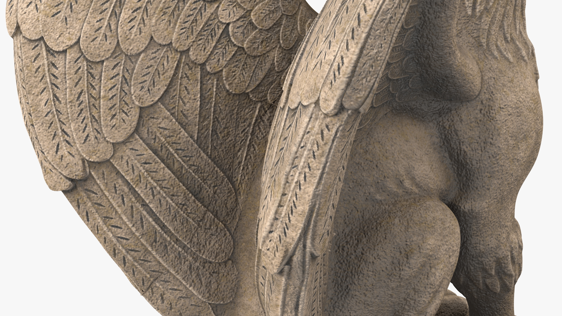 3D Griffin Statue Concrete model