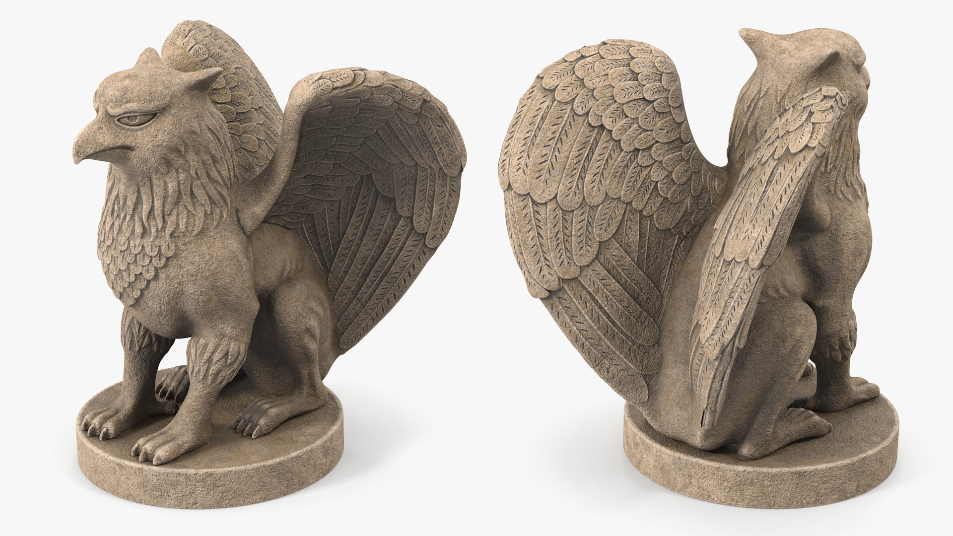 3D Griffin Statue Concrete model