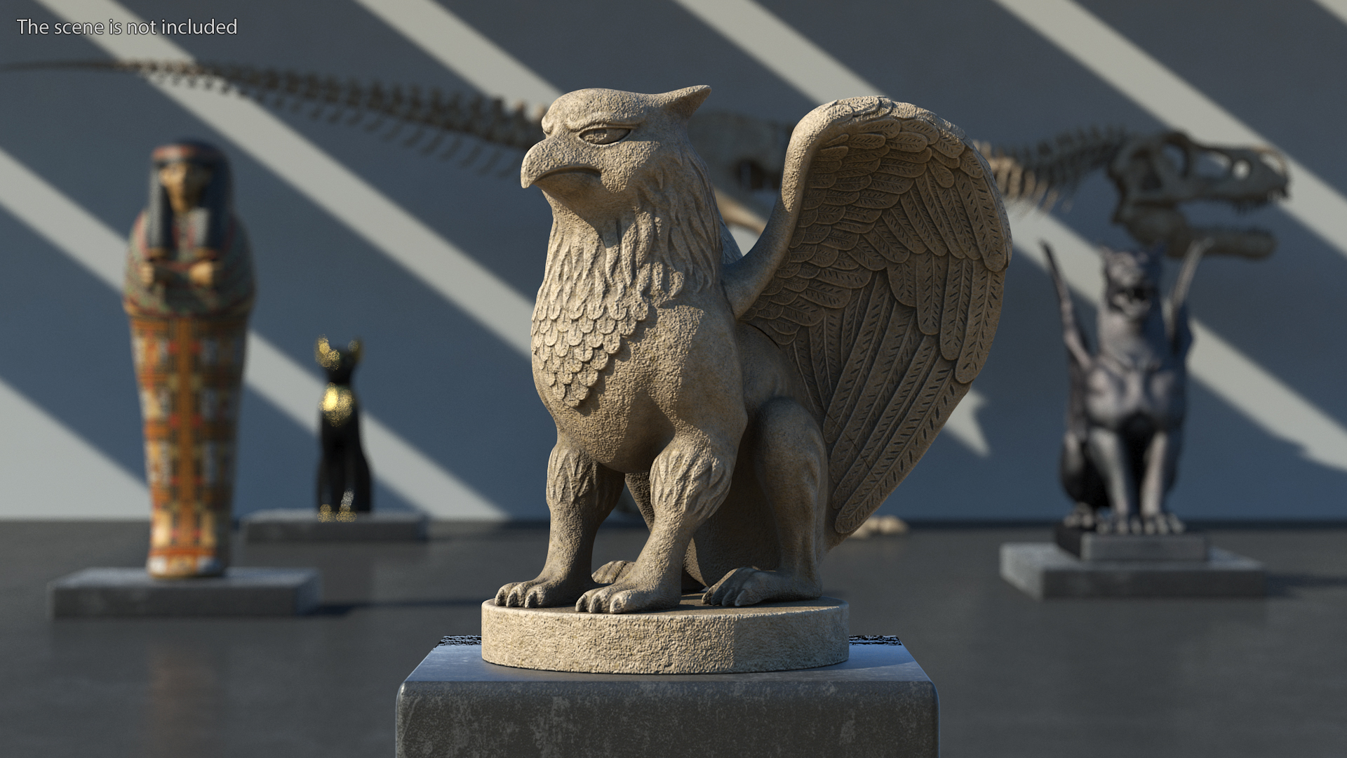 3D Griffin Statue Concrete model