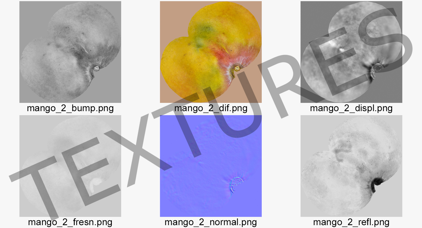 3D Yellow Mango Fruit model