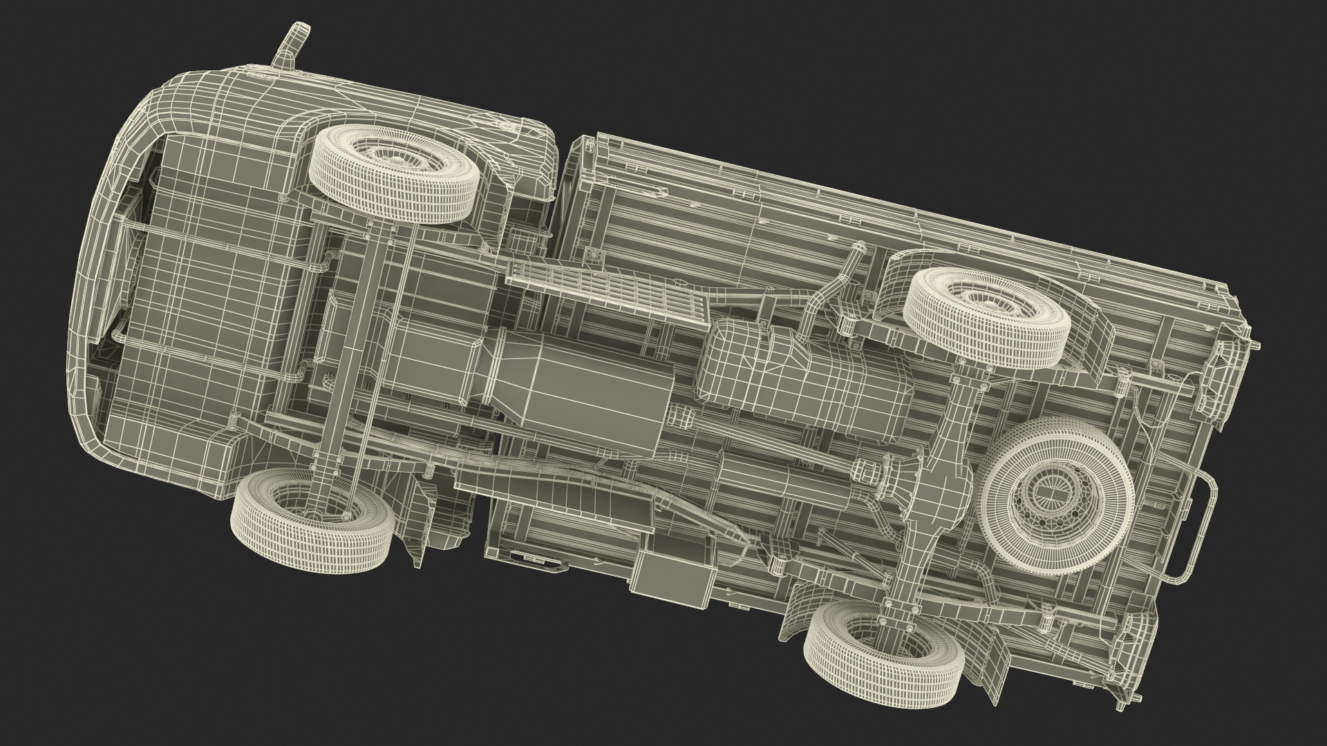 Flatbed Truck Blue Rigged for Maya 3D model