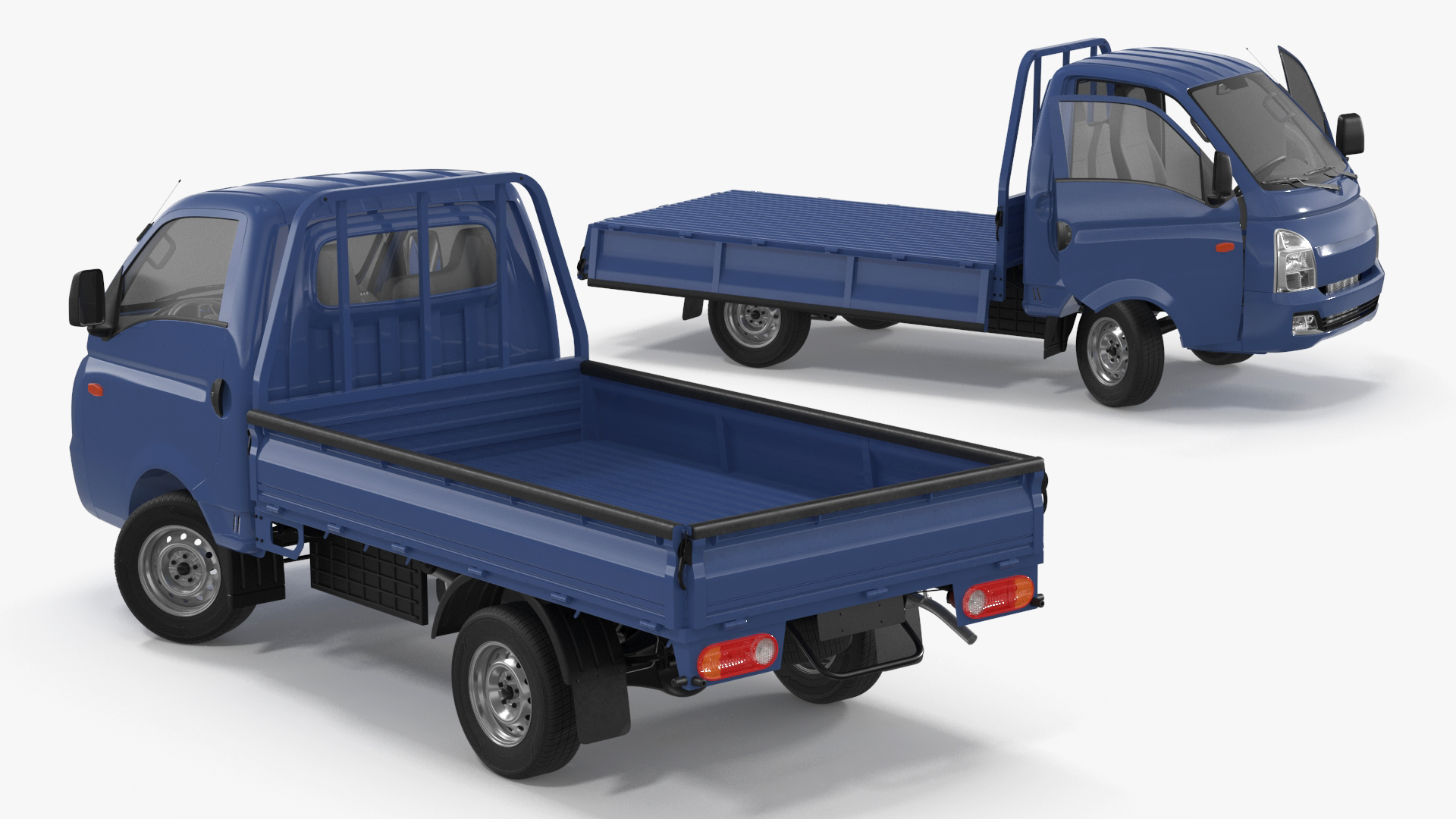 Flatbed Truck Blue Rigged for Maya 3D model